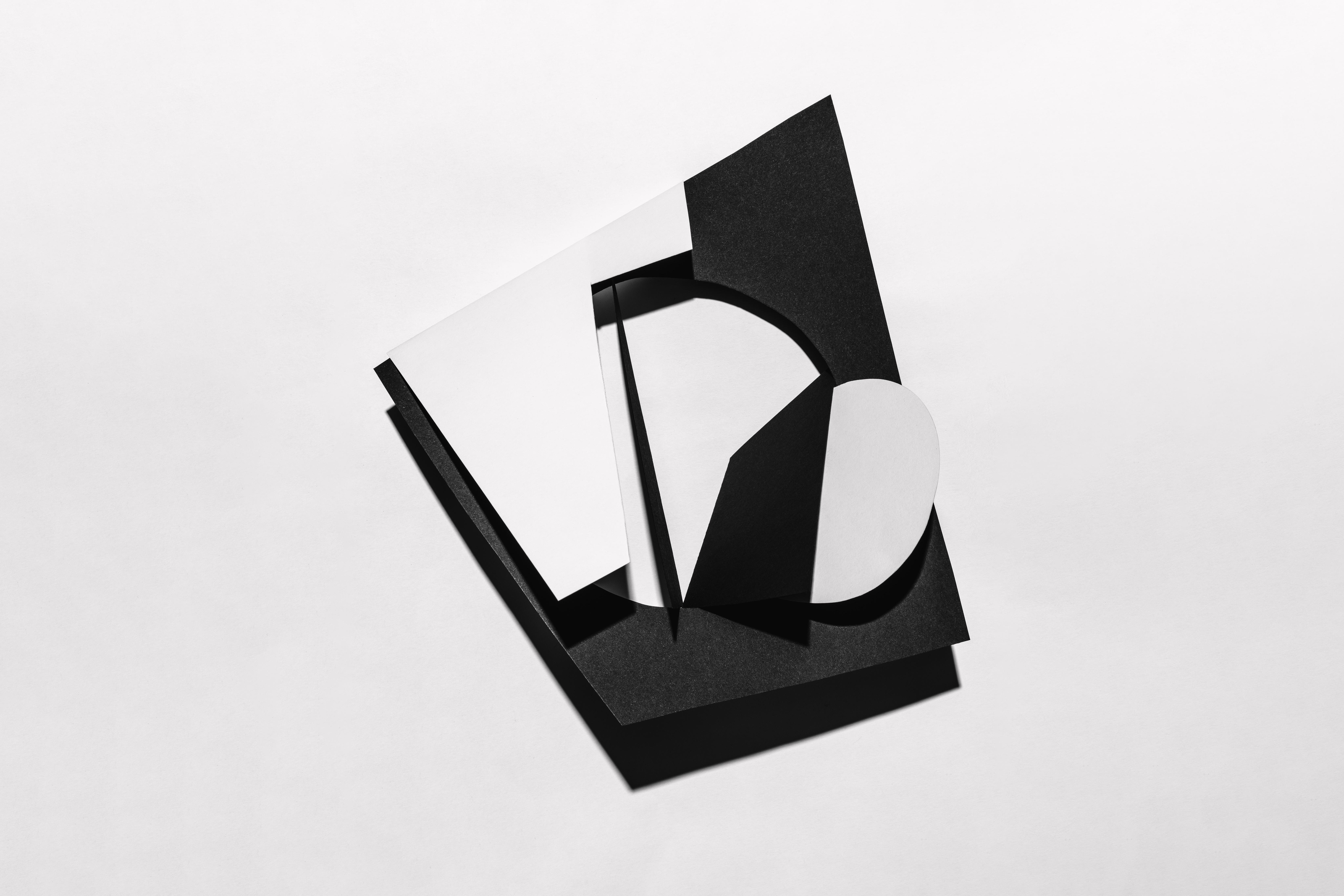 Abstract still life  black and white paper sculpture 