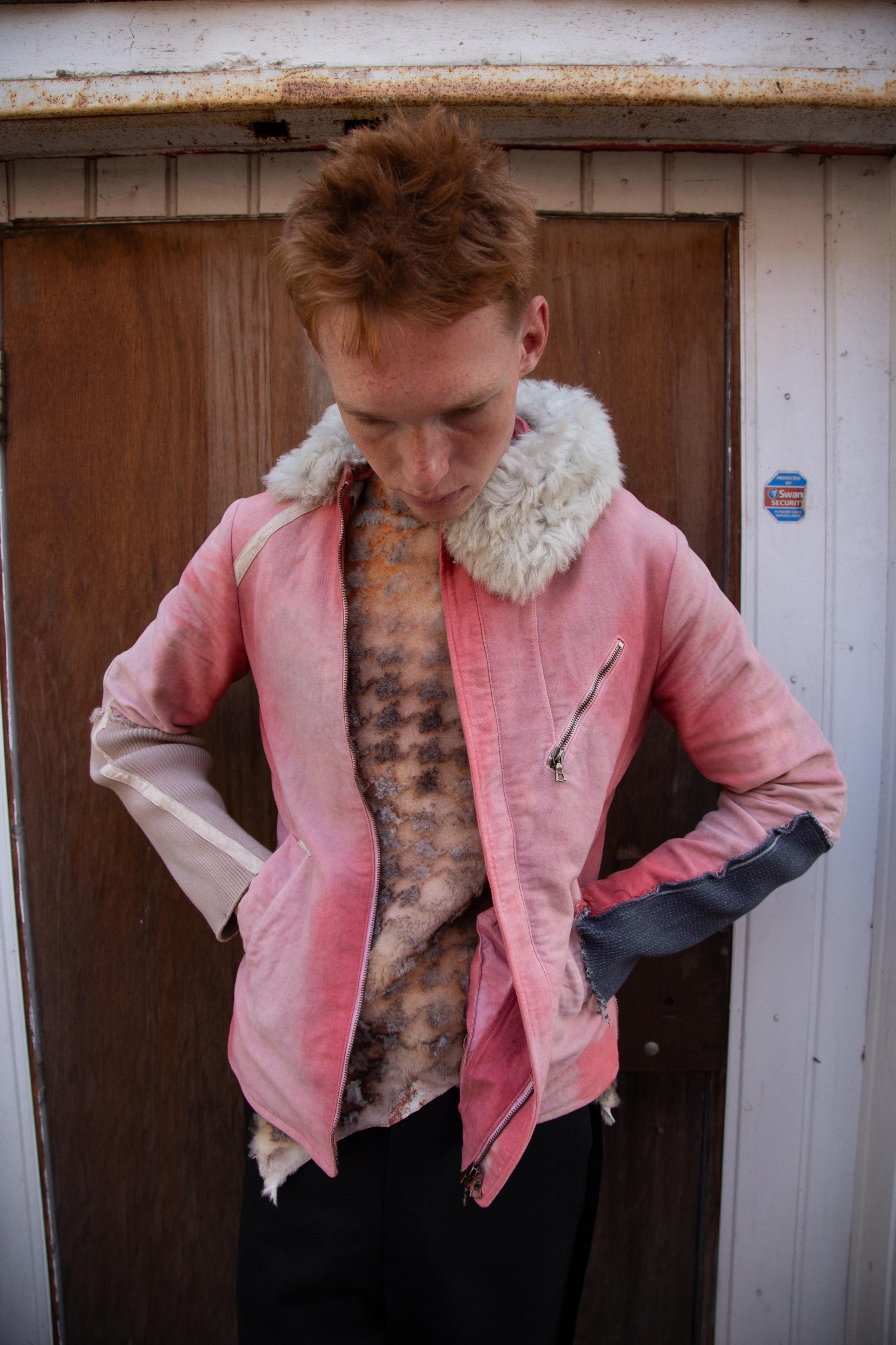 Hand dyed moleskin jacket