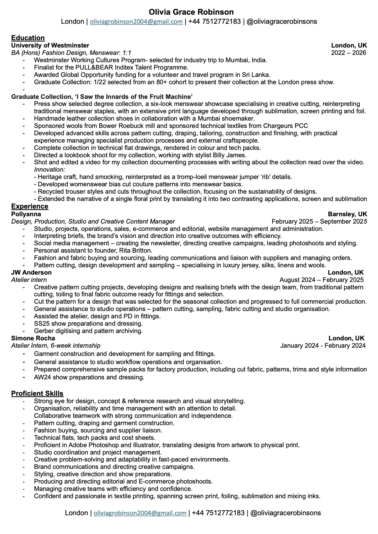 CV Olivia Grace Robinson