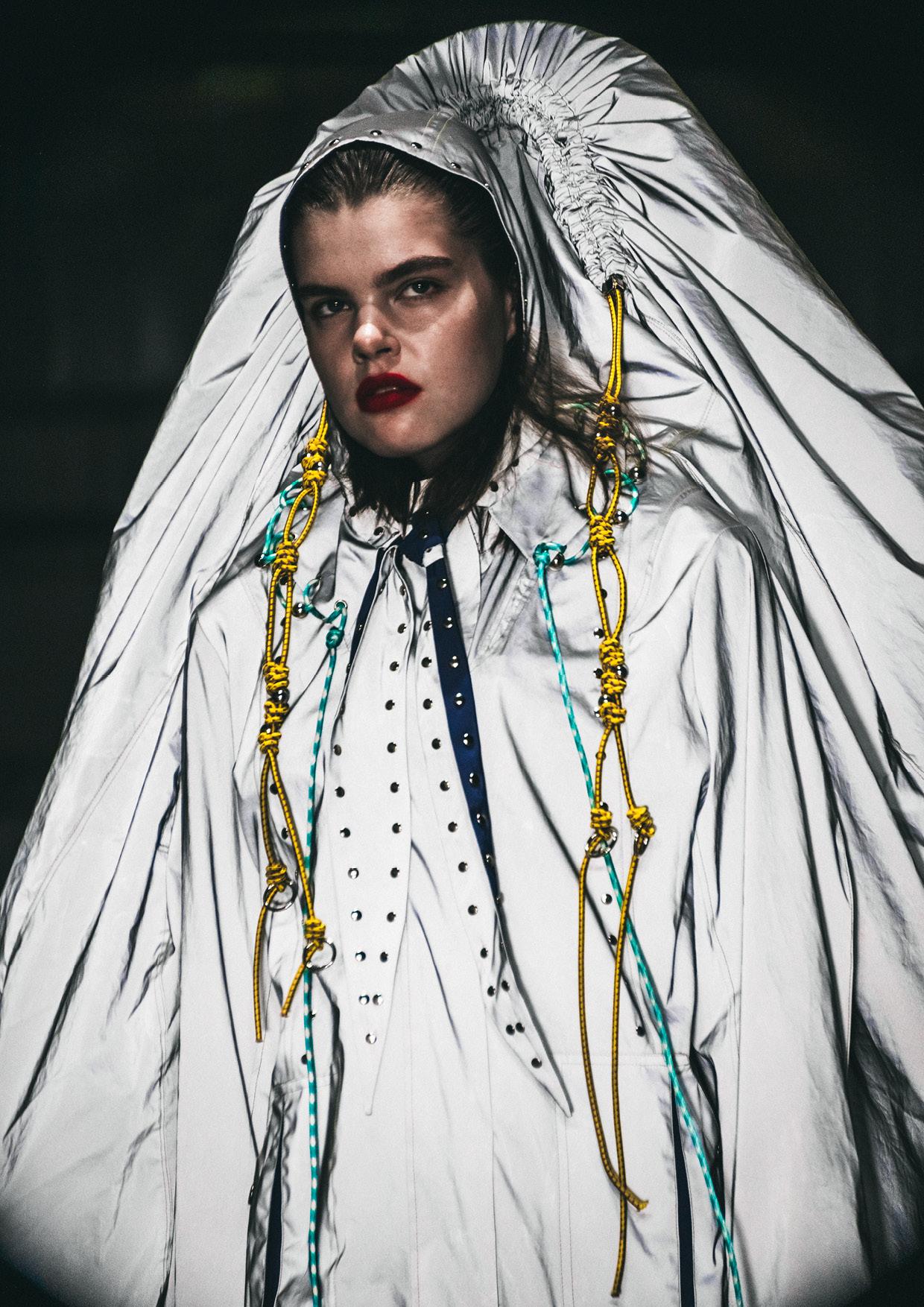 silver jacket model portrait fashion