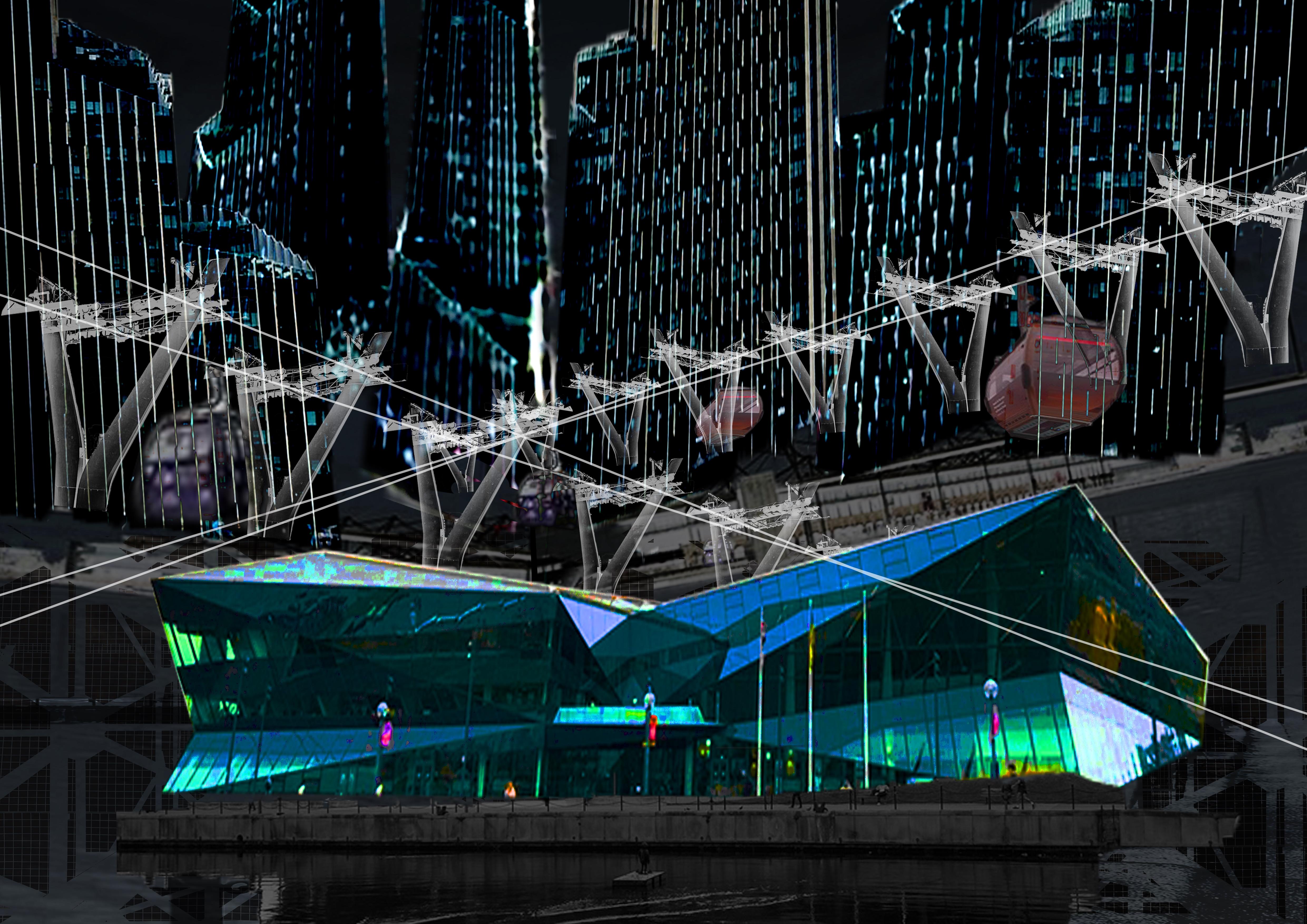 Royal Docks 2055: Collaged Atmosphere of the Royal Dock's Near Future
