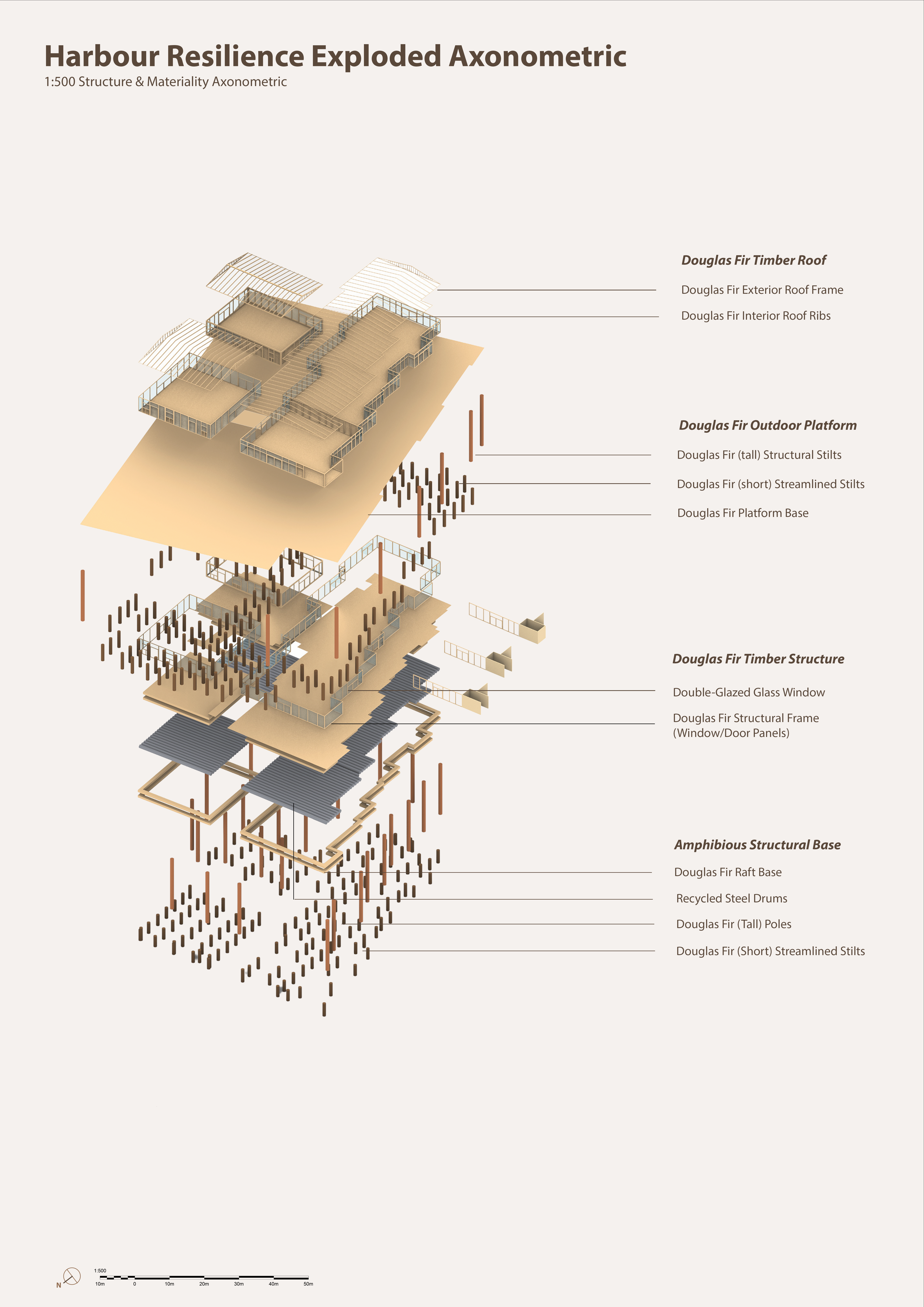 Harbour Resilience Exploded Axonometric