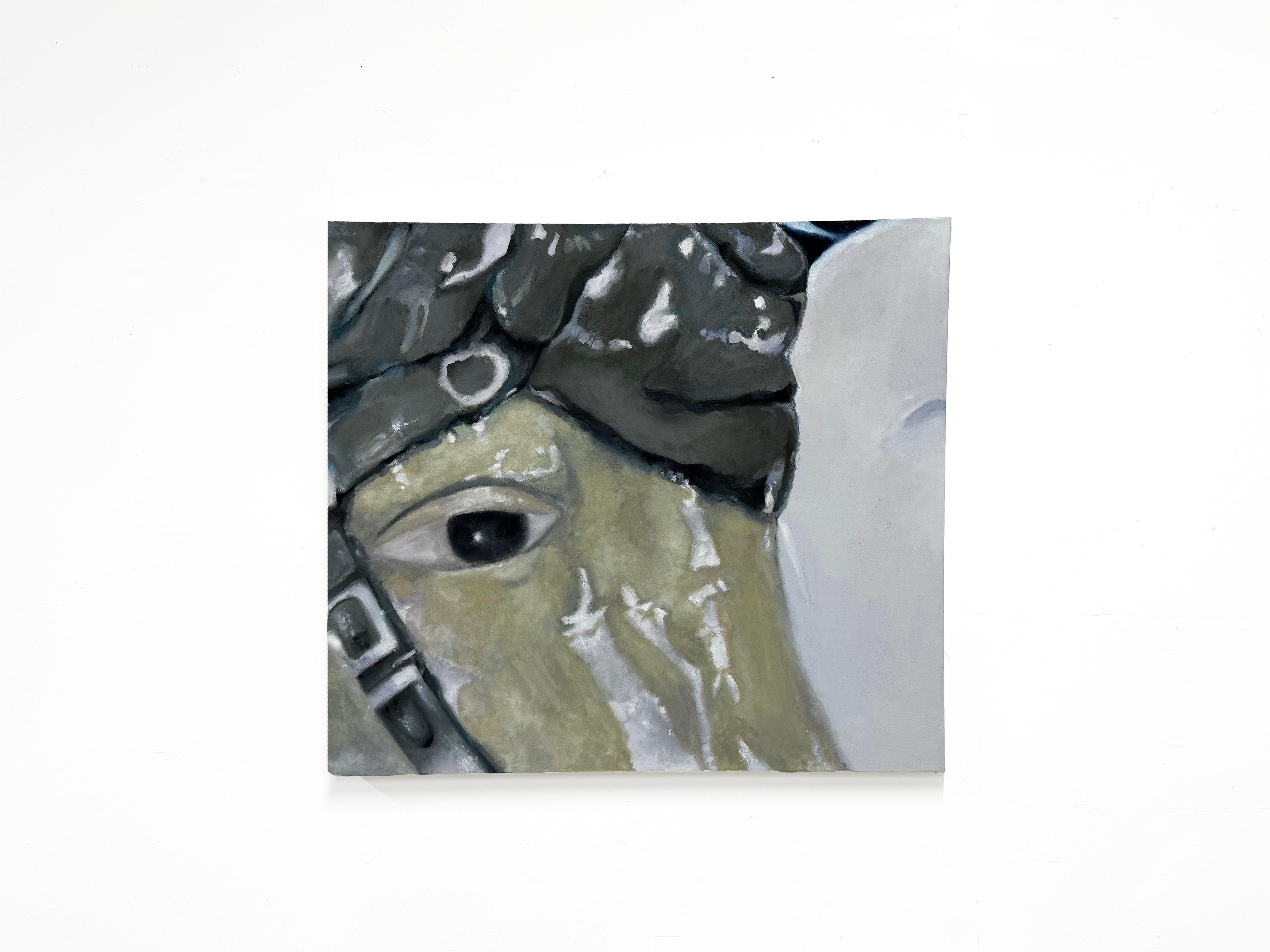 Oil painting of a carousel reflecting childhood memory, tenderness, and nostalgic atmosphere.