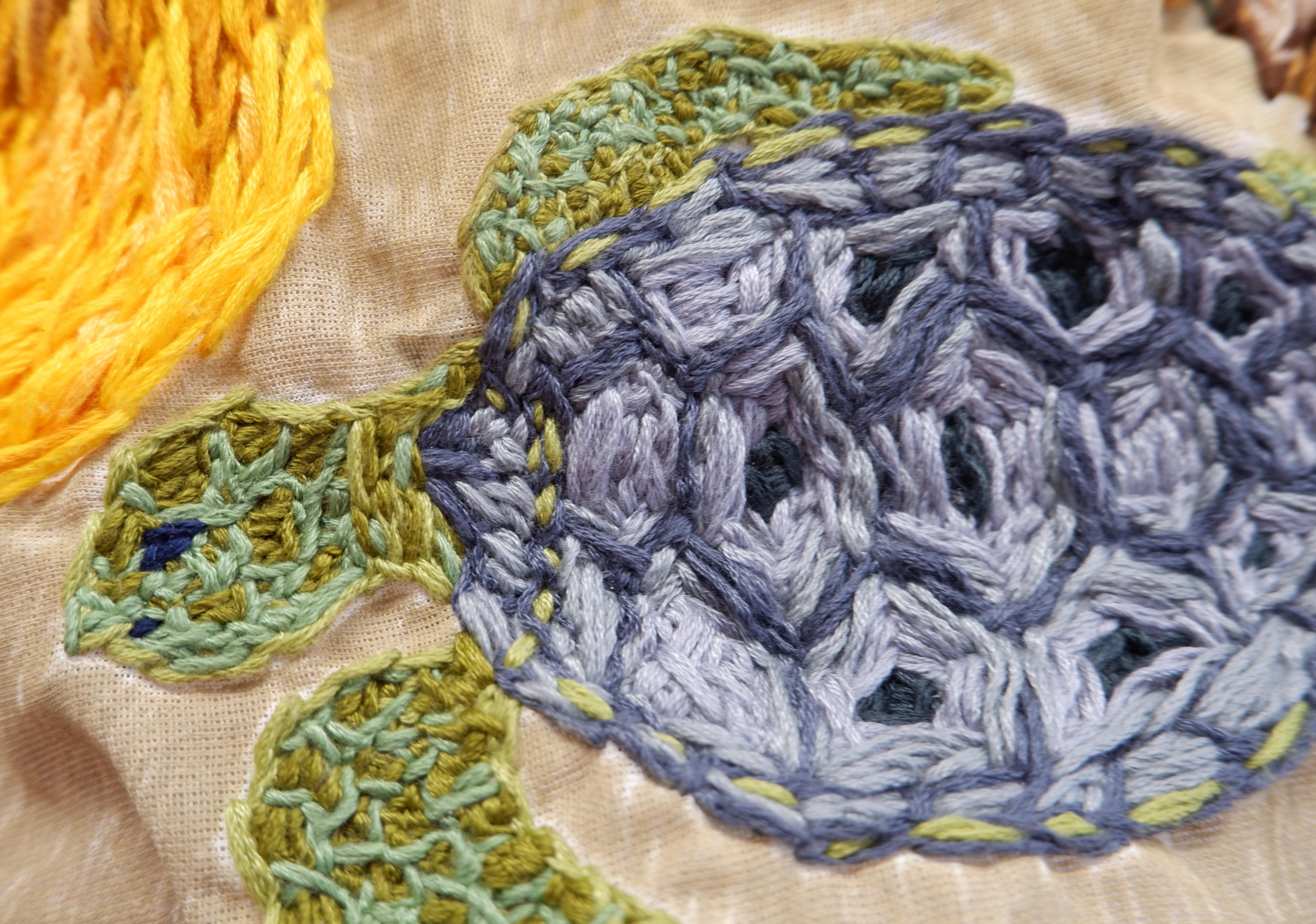 Sea turtle embroidery detail