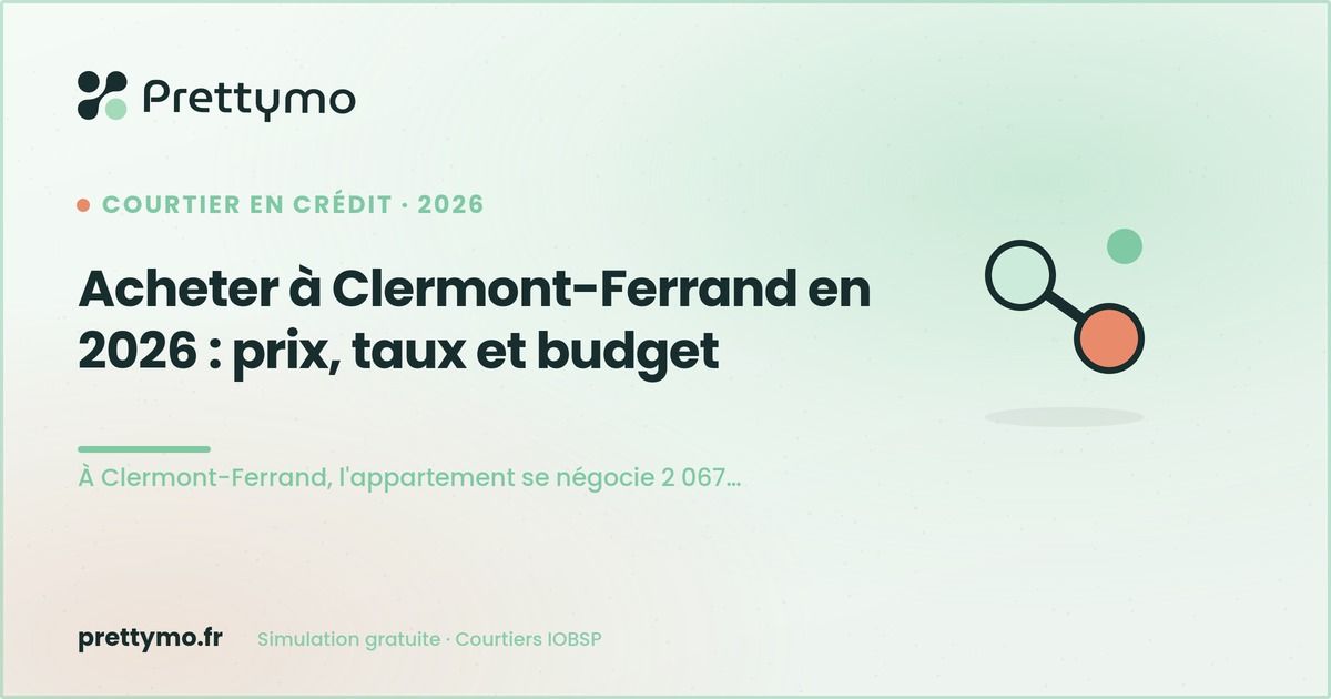 Acheter à Clermont-Ferrand en 2026 : prix, taux et budget