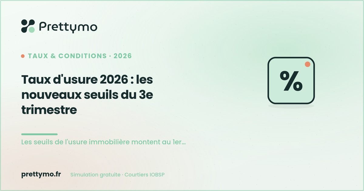 Taux d'usure 2026 : les nouveaux seuils du 3e trimestre