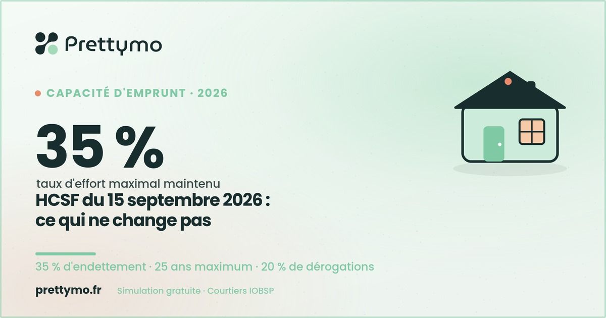 HCSF du 15 septembre 2026 : ce qui ne change pas pour vous