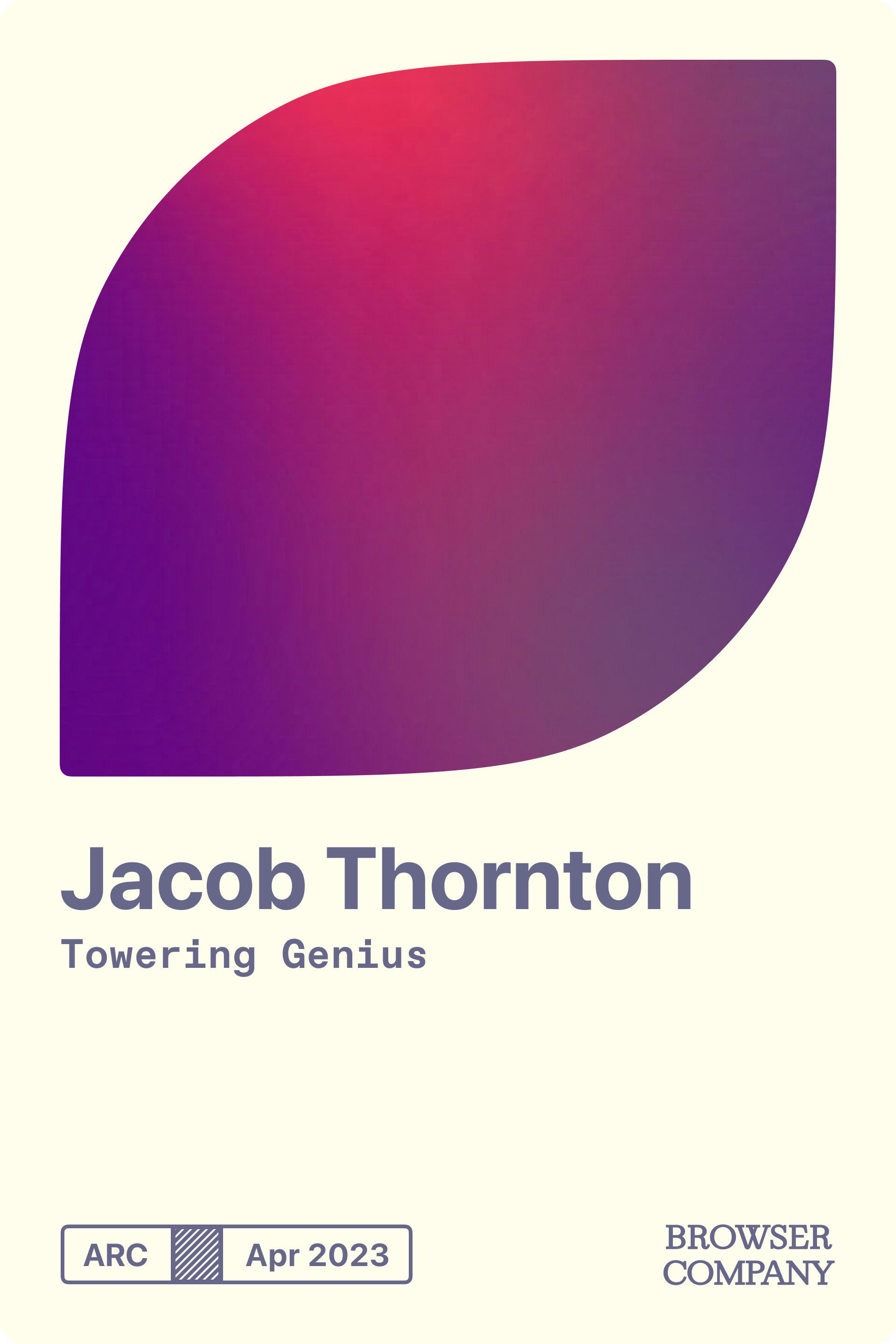 Jacob Thornton's Member Card