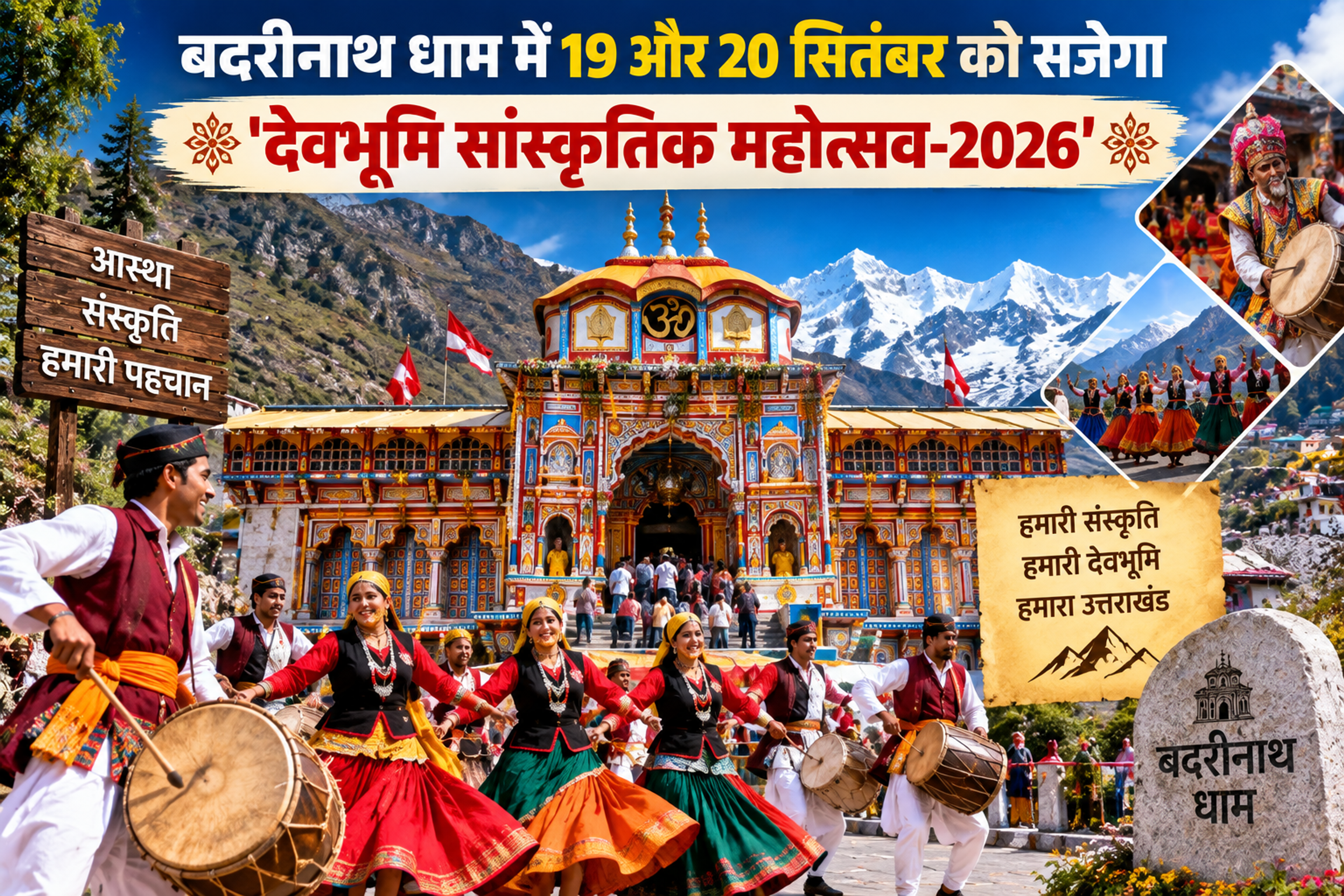 बदरीनाथ धाम में 19 और 20 सितंबर को सजेगा 'देवभूमि सांस्कृतिक महोत्सव-2026': सेना और चमोली प्रशासन की संयुक्त पहल; दिखेगी लोक संस्कृति और पराक्रम की झलक