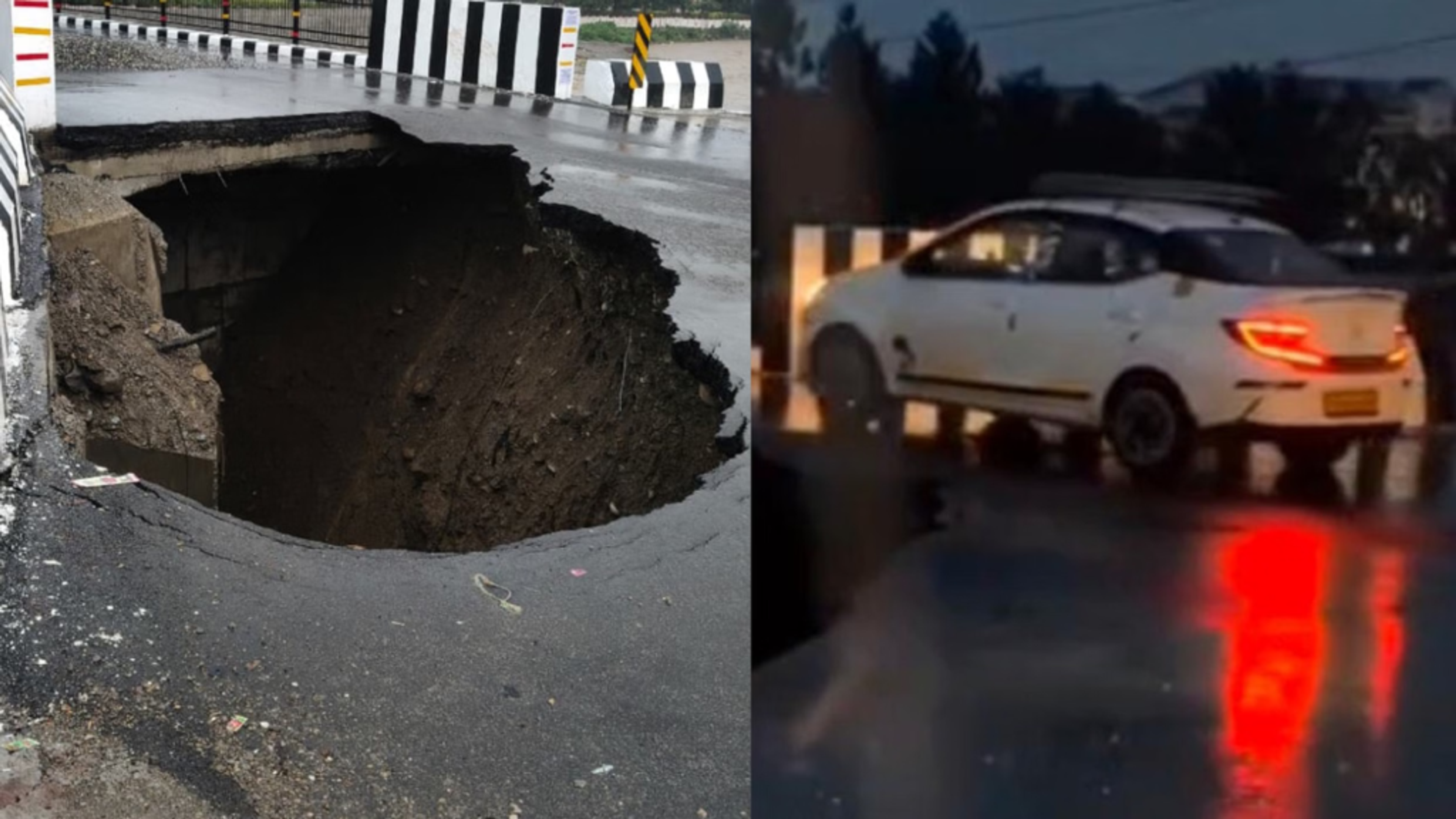 देहरादून: पहली ही बारिश में धंसा 16 करोड़ का नया पुल, नंदा की चौकी पर यातायात ठप