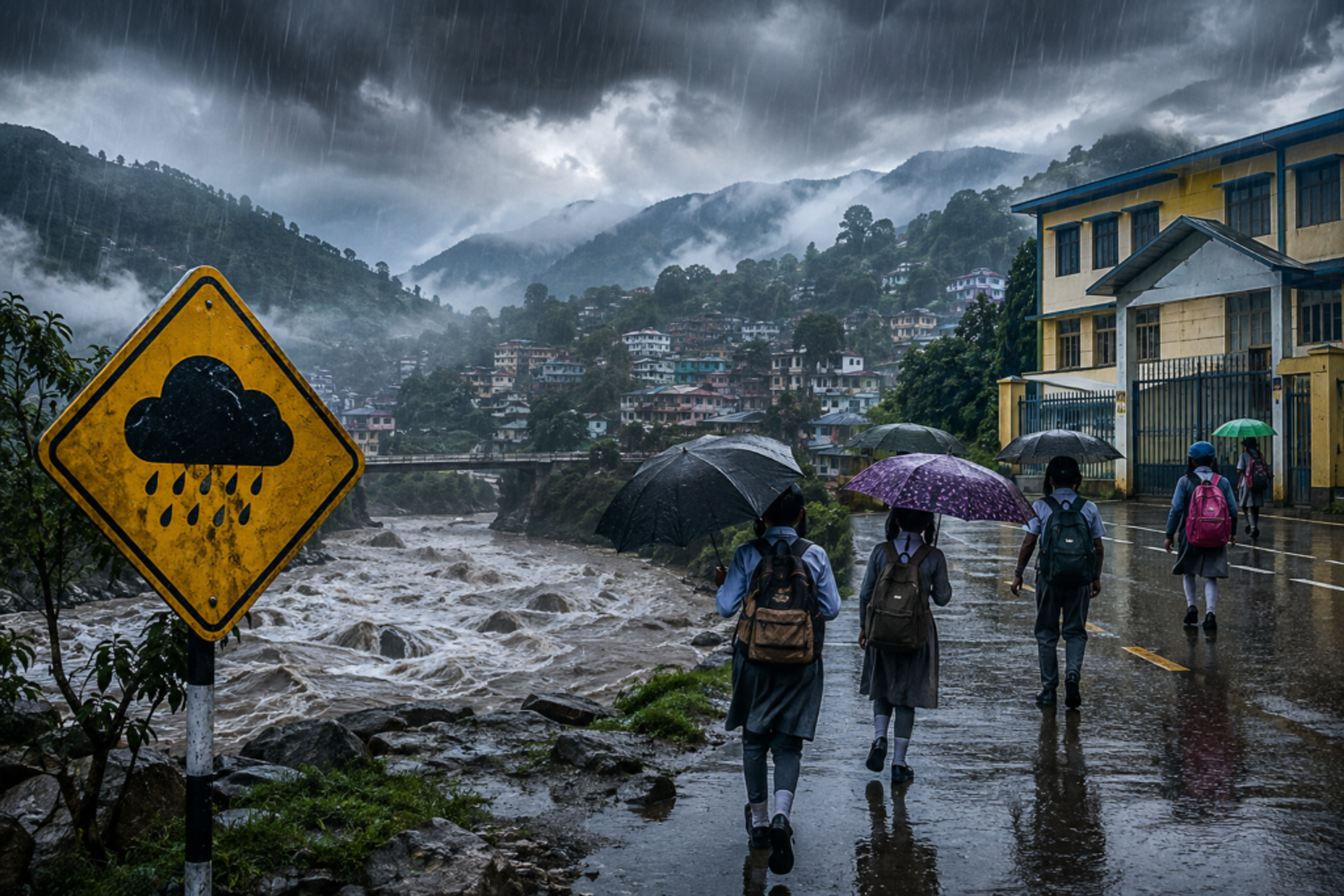 उत्तराखंड में मूसलाधार बारिश का अलर्ट: 20 अगस्त को देहरादून के सभी स्कूल बंद, मौसम विभाग ने 6 जिलों में जारी की चेतावनी