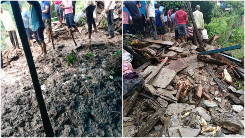 पौड़ी जिले में बारिश और भूस्खलन का कहर: महरगांव में मकान ढहने से 2 साल के मासूम की मौत, दो मलबे में दबे; रेस्क्यू जारी