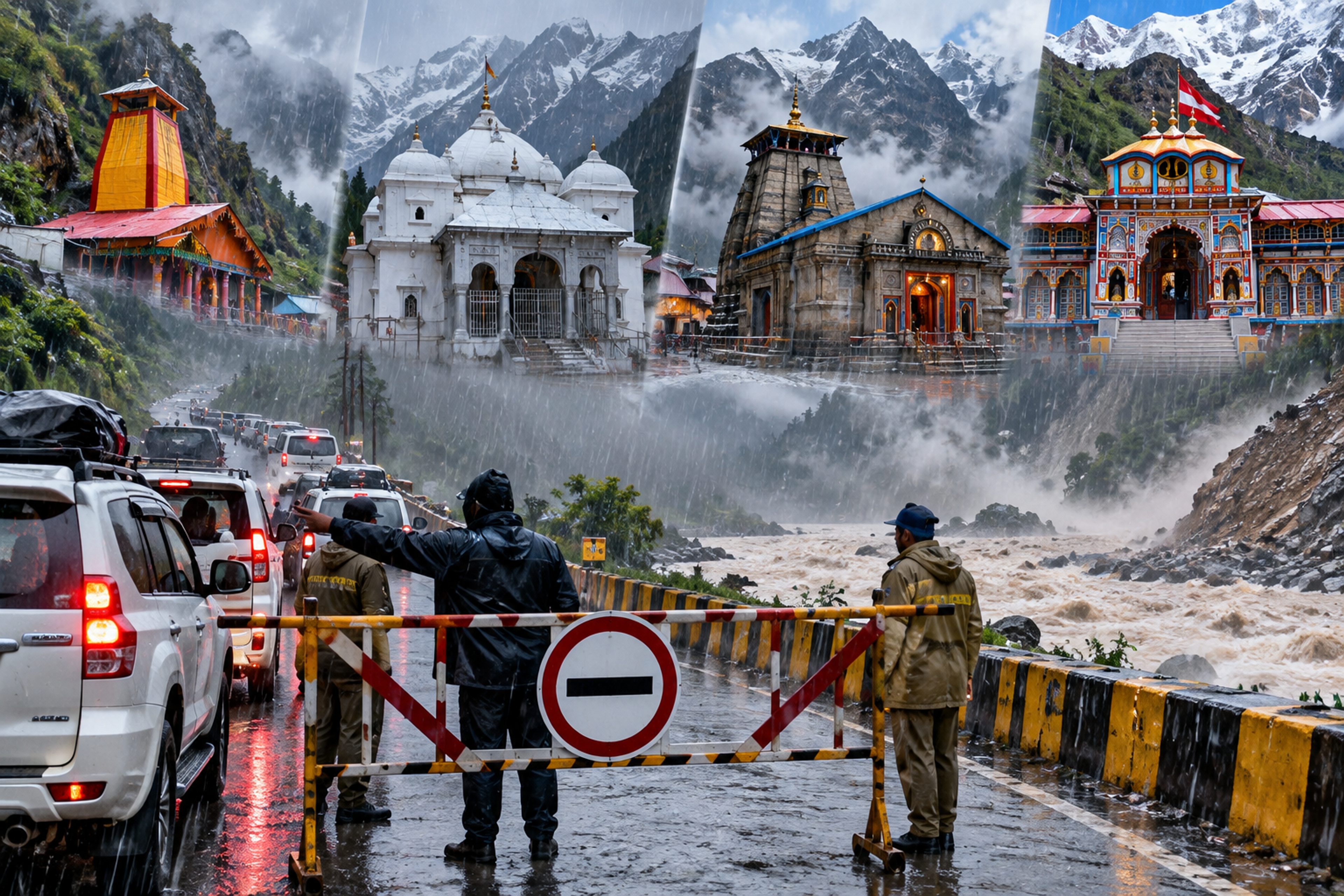 उत्तराखंड में भारी बारिश की चेतावनी के बाद चारधाम यात्रा रोकी: हेमकुंड साहिब और ट्रैकिंग पर भी पाबंदी; केदारनाथ-बदरीनाथ में लैंडस्लाइड का खतरा
