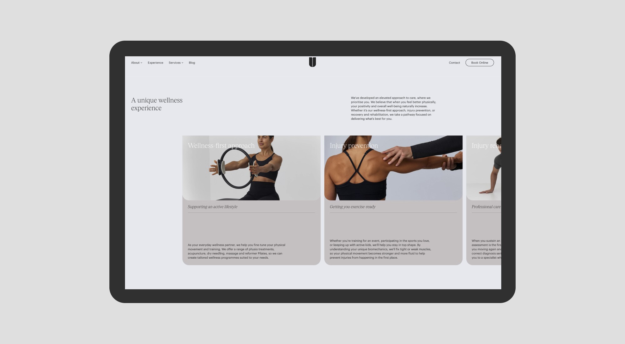 Urban Physio website screenshot 6