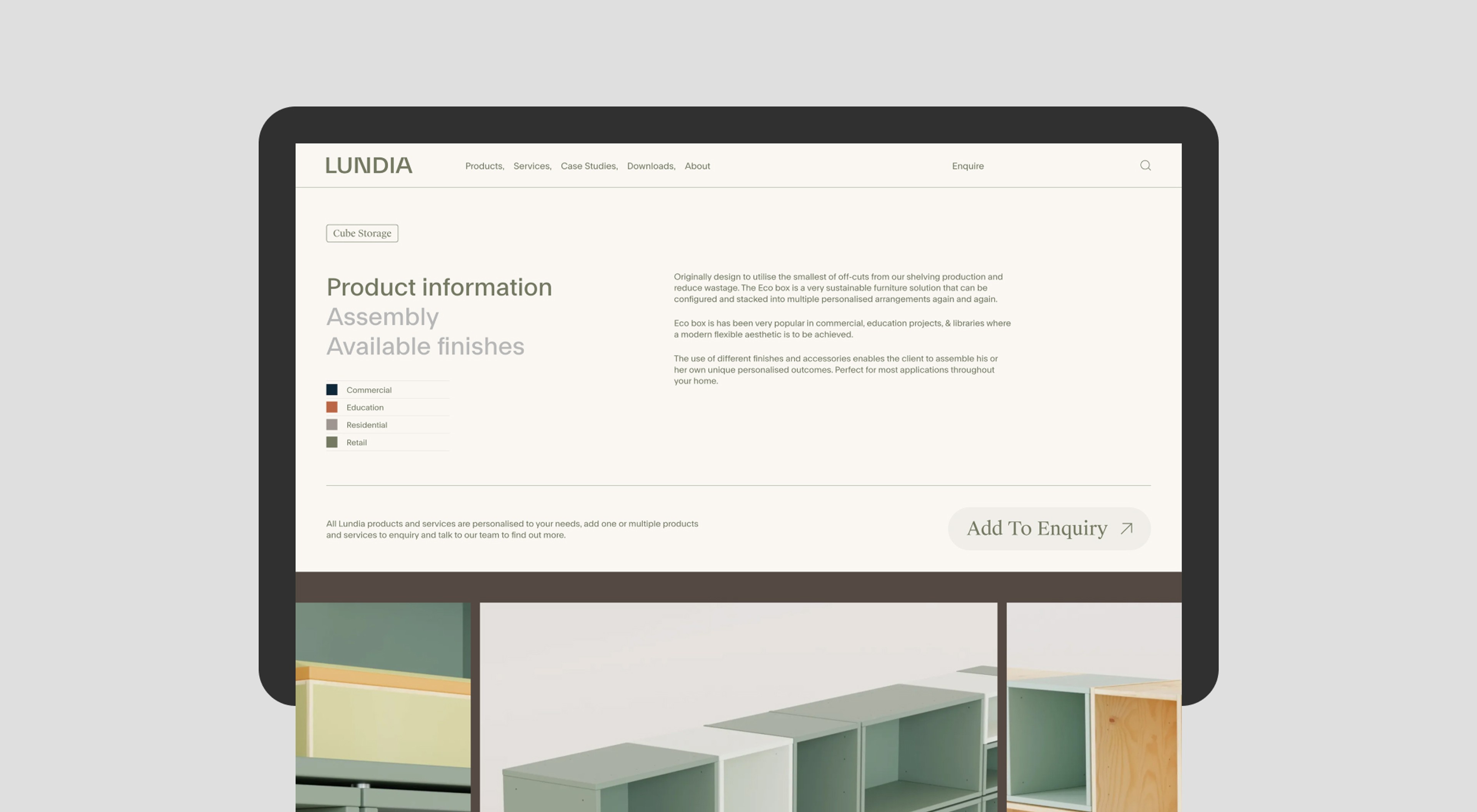 Lundia website screenshot 5