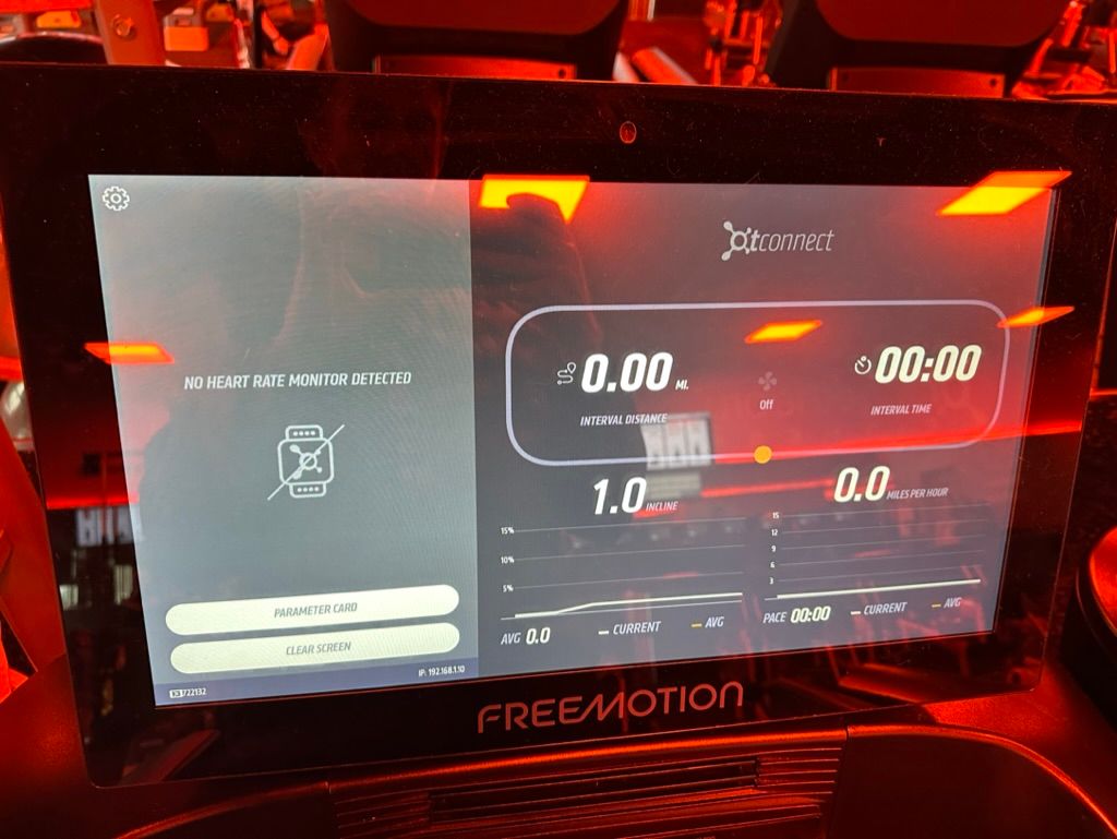 OTF treadmill screen