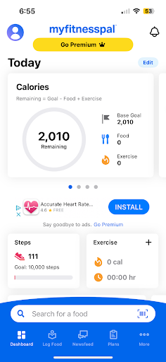 Calorie tracking home