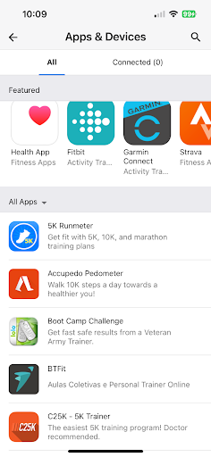Sync MyFitnessPal to other Apps