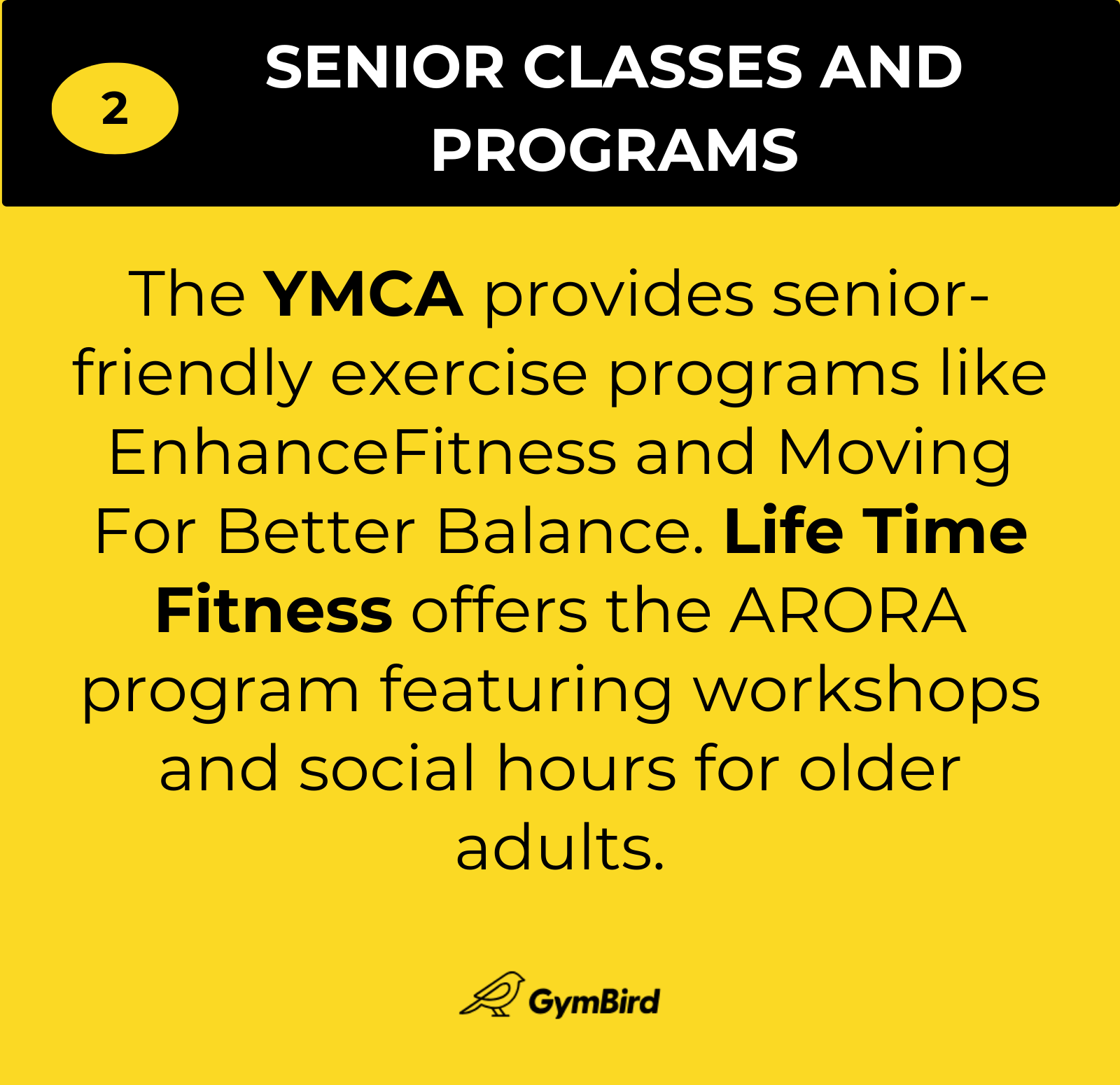 senior gym classses and programs