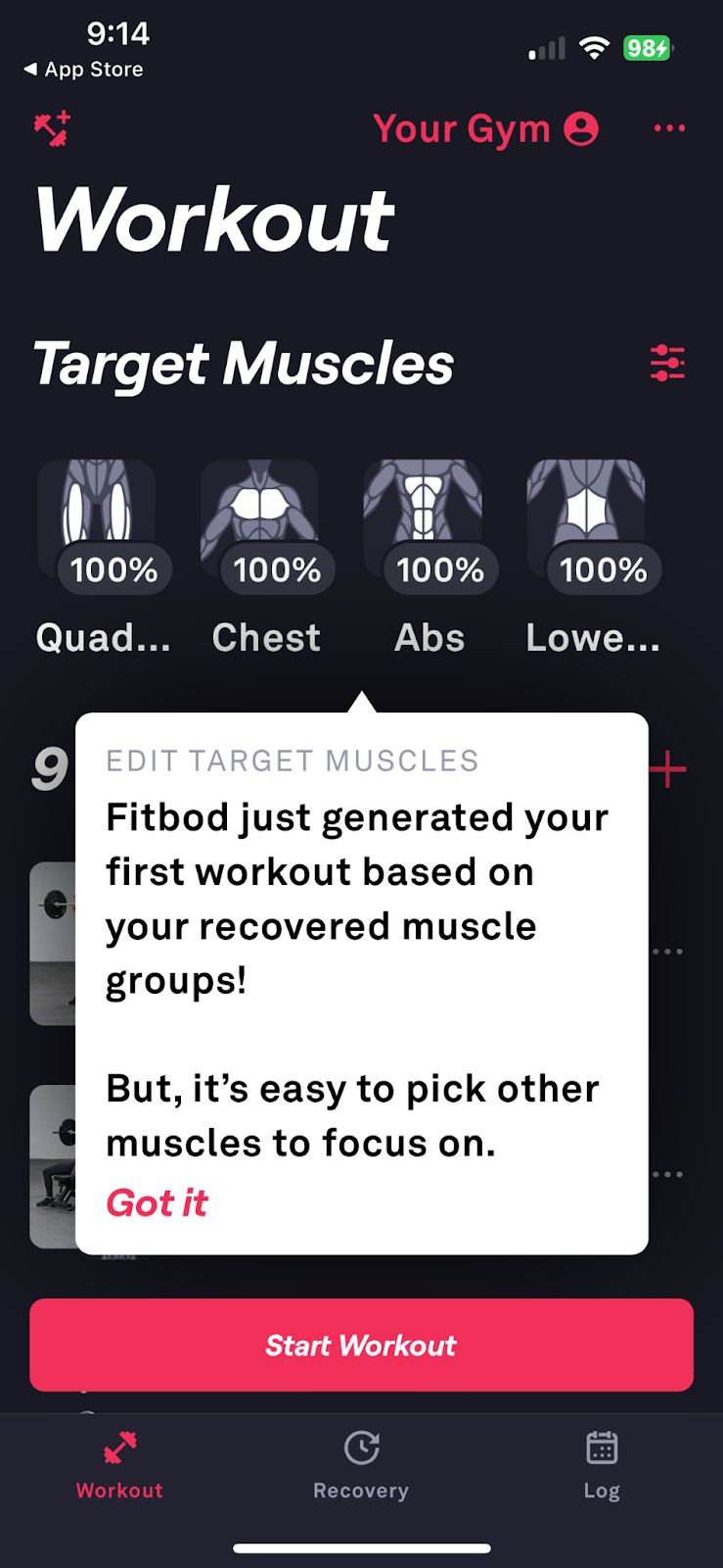 Home workout best sale apple store