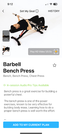 Barbell bench press workout screenshot jefit