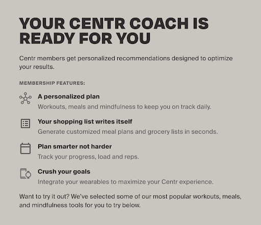 Find a coach on Centr