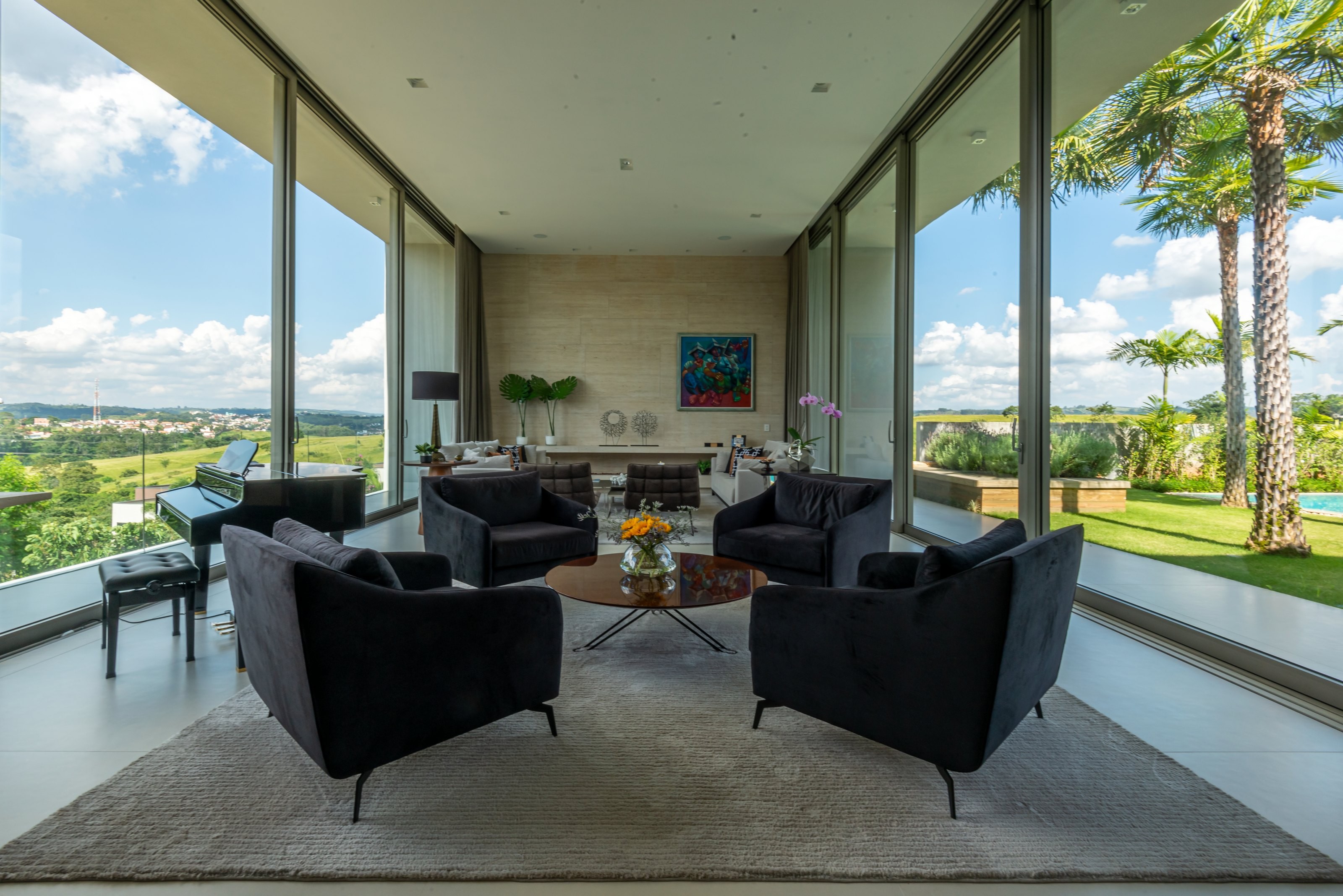 Residência GAM — Sala de estar com vista panorâmica