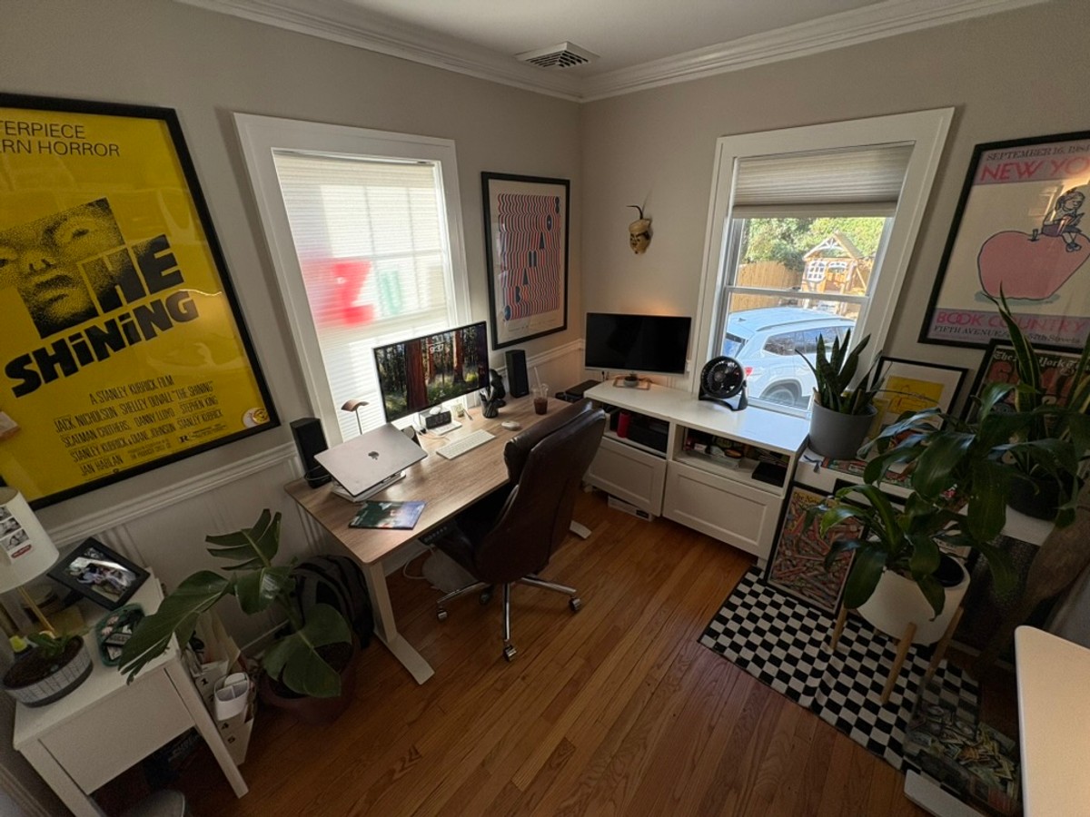 Zoomed out view of Zack Davenport's home office setup.