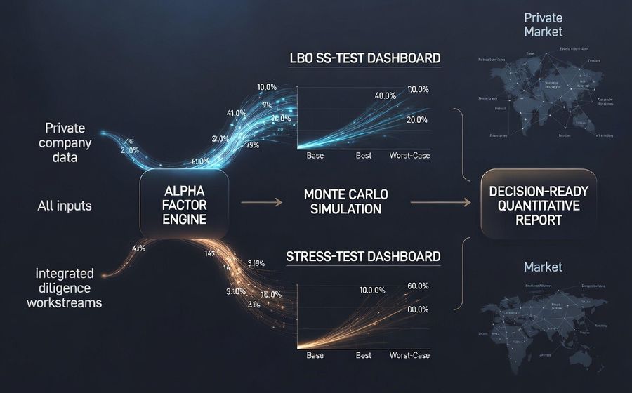 Resiliq Quant Lab environment for pre-built LBO modeling, credit stress testing, and scenario simulation