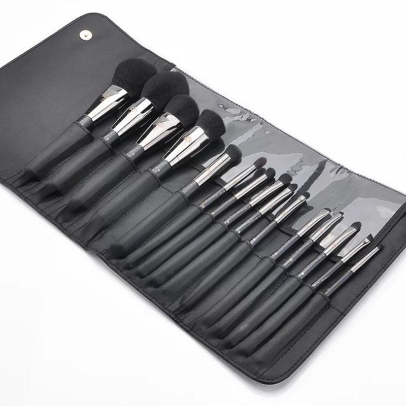 Set de 15 pinceles MSQ original + estuche de cuero (negro) 
