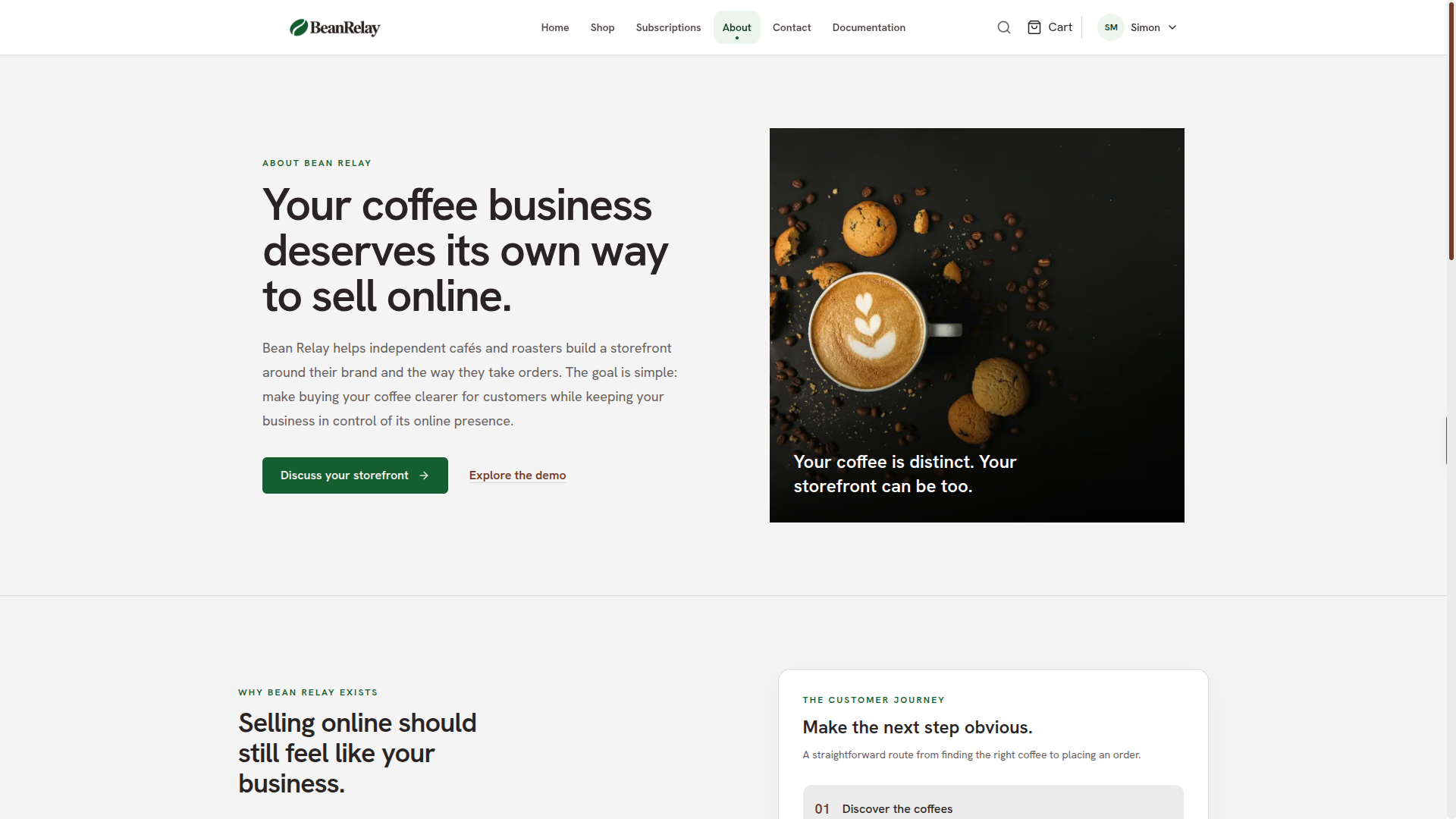 Bean Relay E-commerce screenshot 2