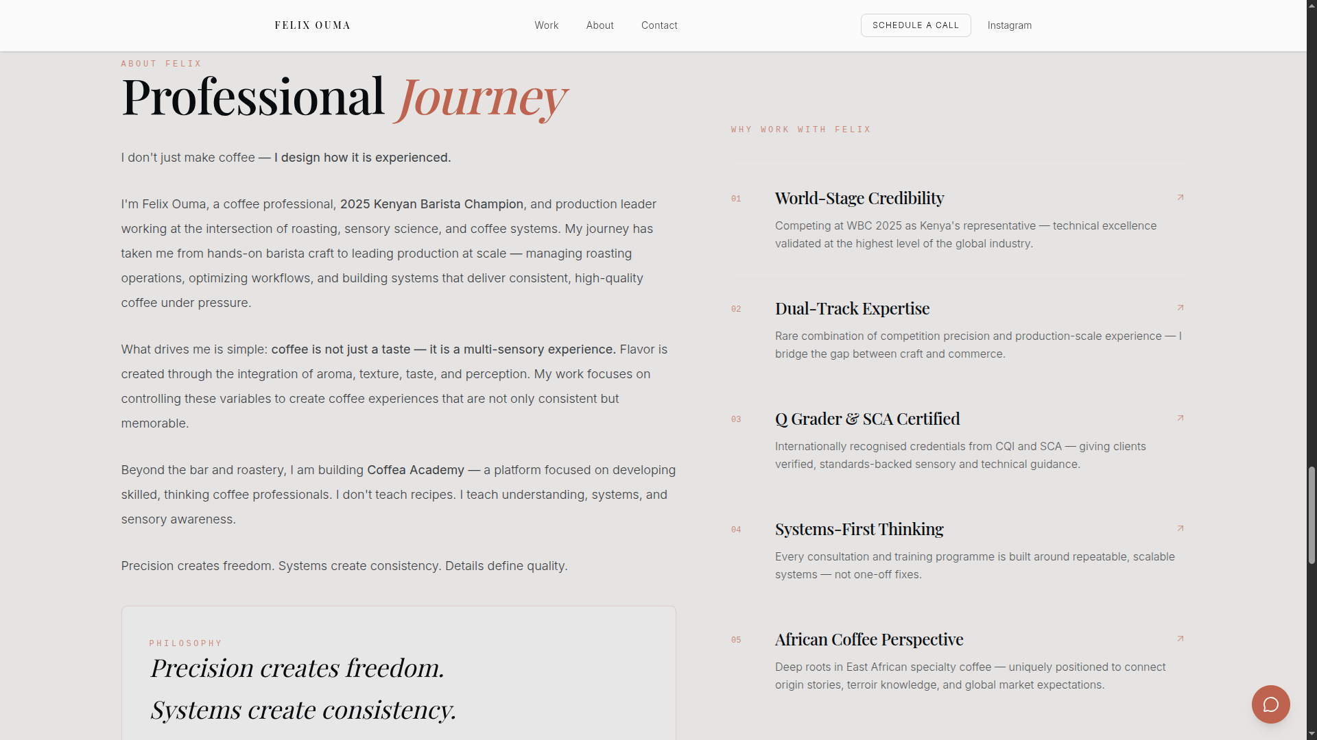 Felix Ouma — Personal Brand & Portfolio Website screenshot 4