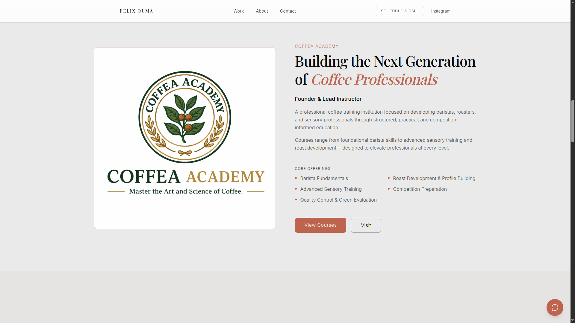 Felix Ouma — Personal Brand & Portfolio Website screenshot 2