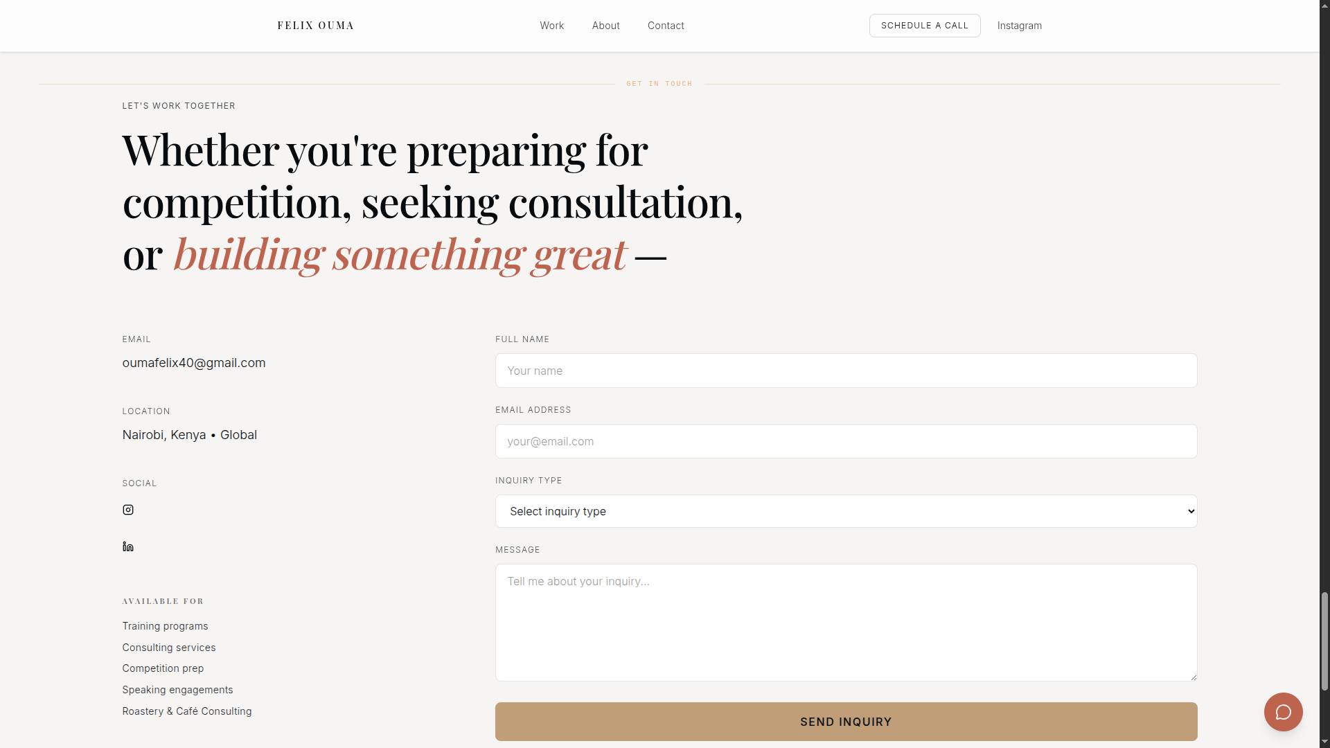 Felix Ouma — Personal Brand & Portfolio Website screenshot 5