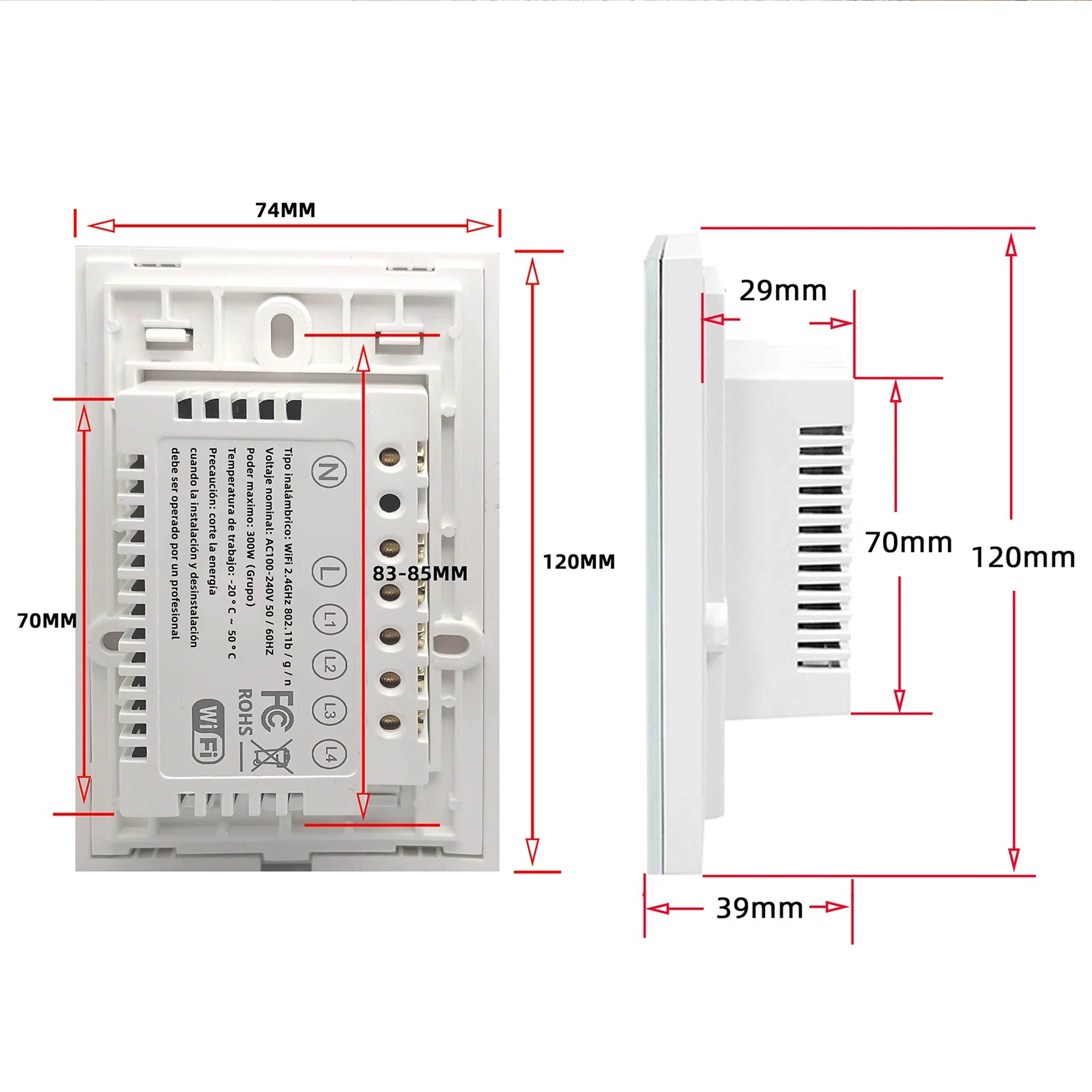 Interruptor inteligente preto WIFI 2 teclas imagem ilustrativa 3