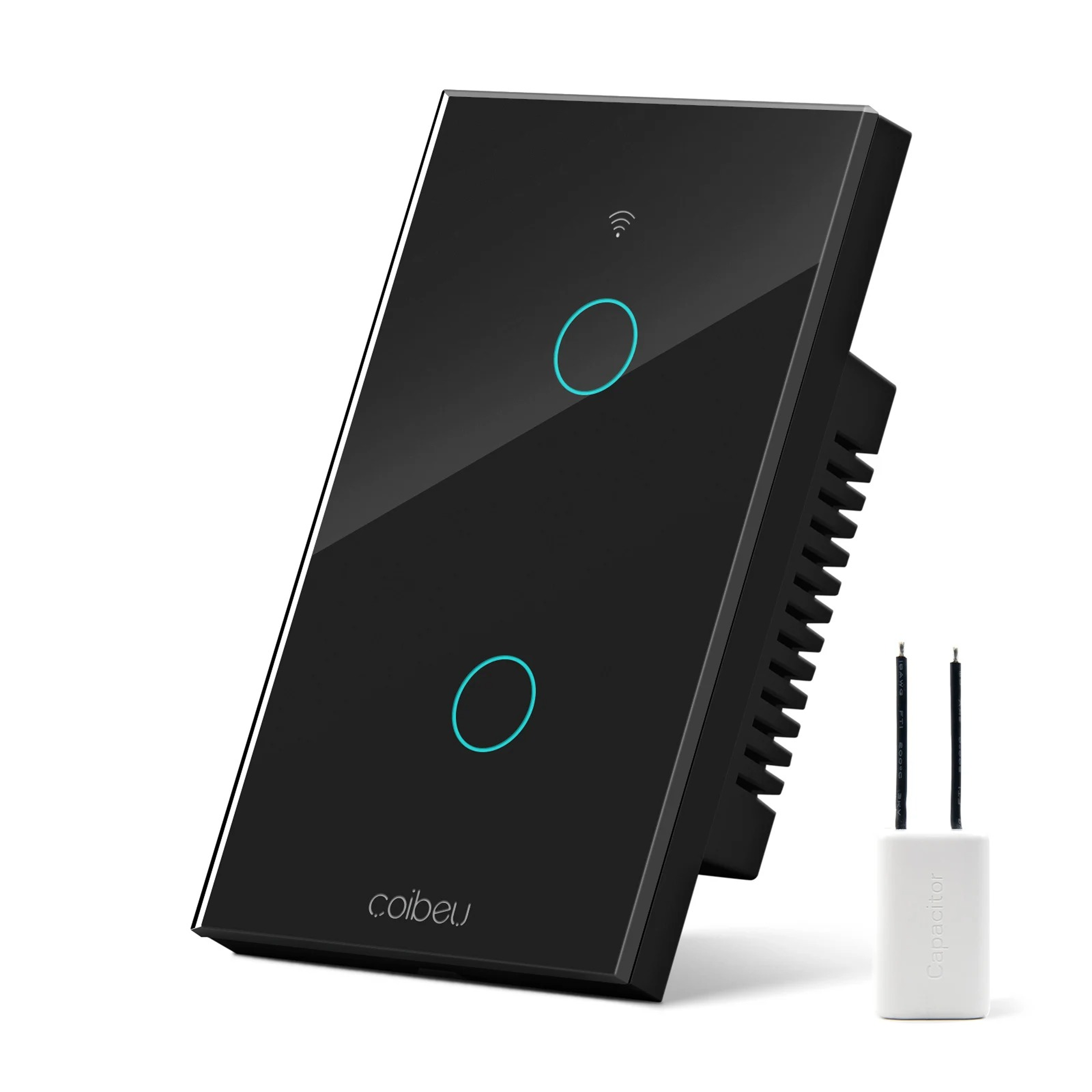 Interruptor inteligente preto WIFI 2 teclas imagem ilustrativa 2