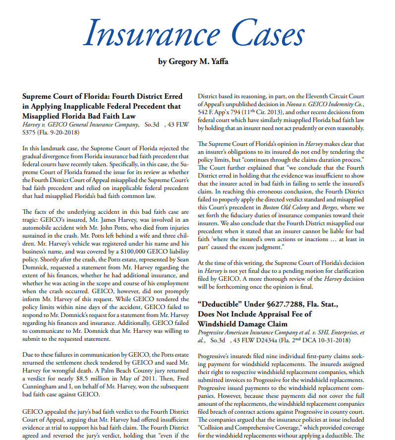 Publication Cover - Insurance Cases