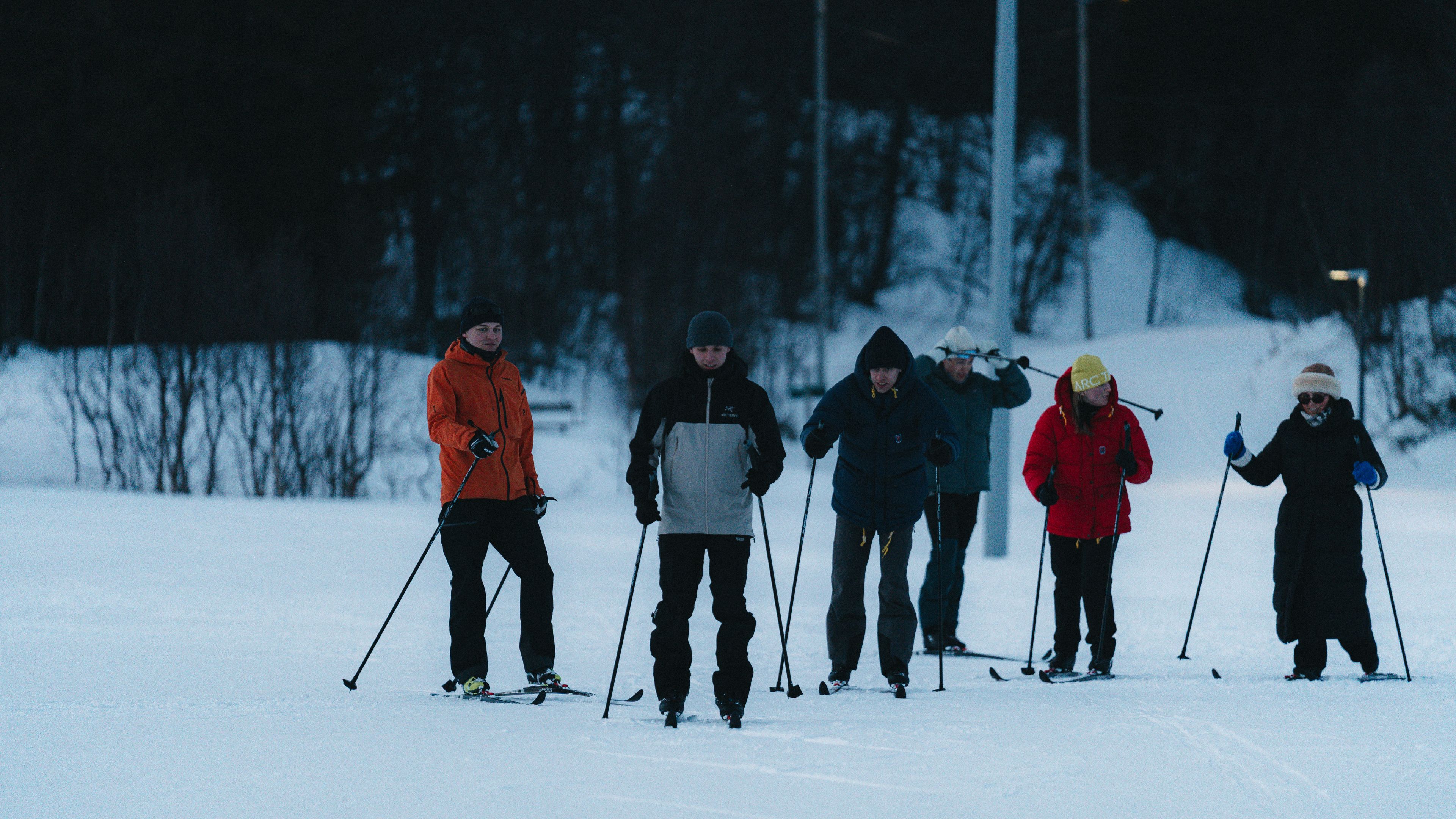 Skiiers enjoying themself on the snow