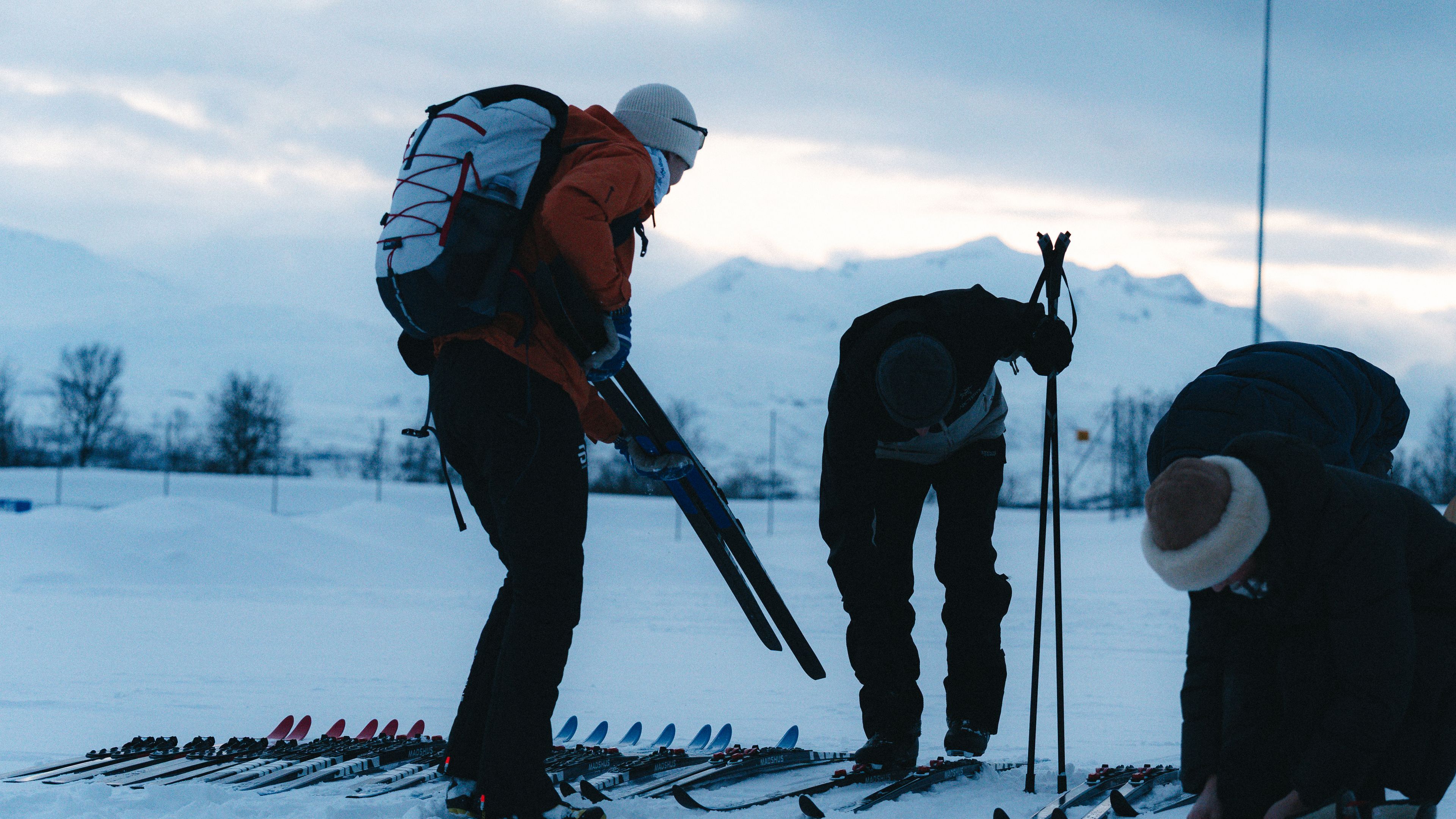 Tourist gearing up for the tour with Norwegian gear