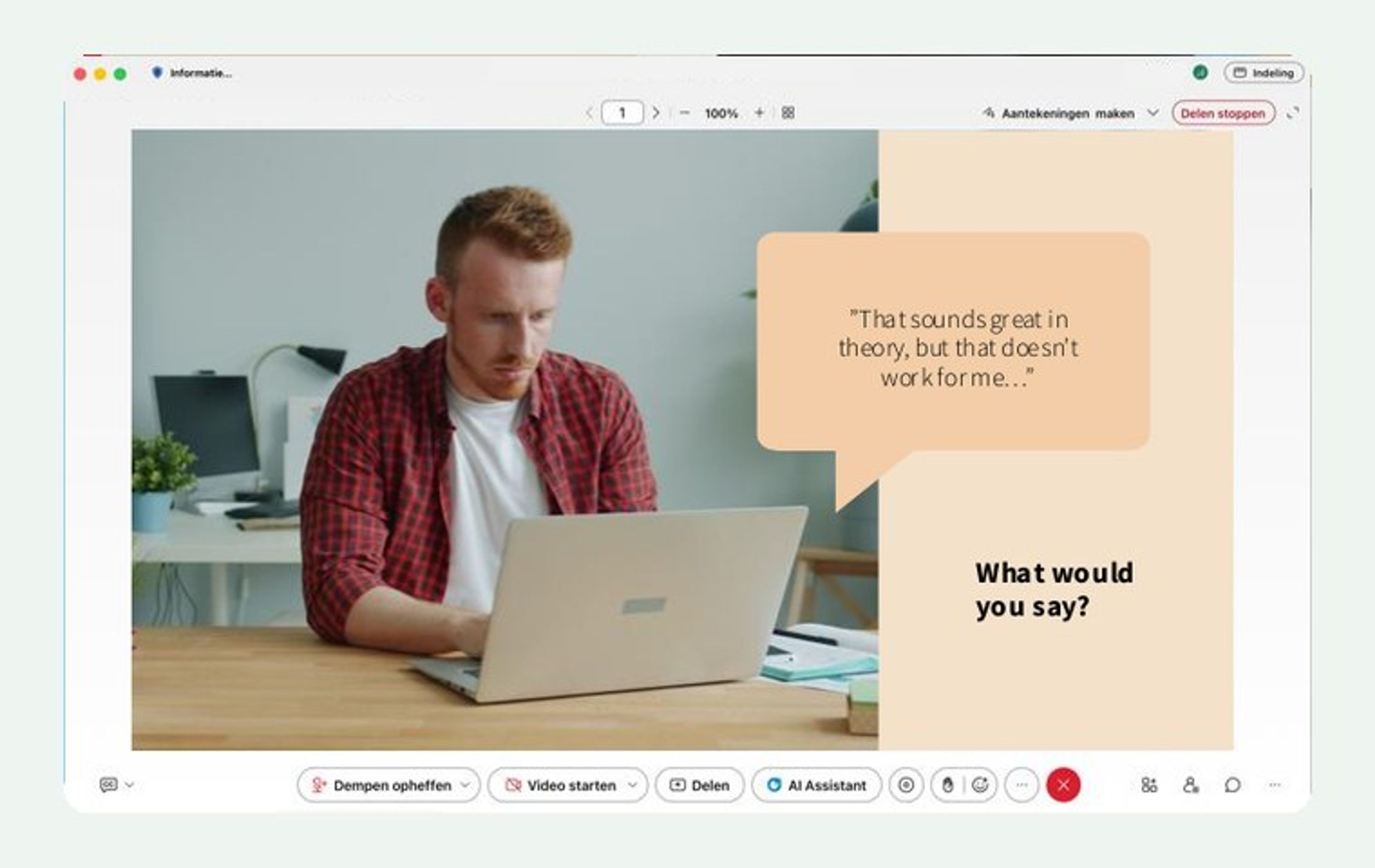 A training session Learning Connected developed for Youz