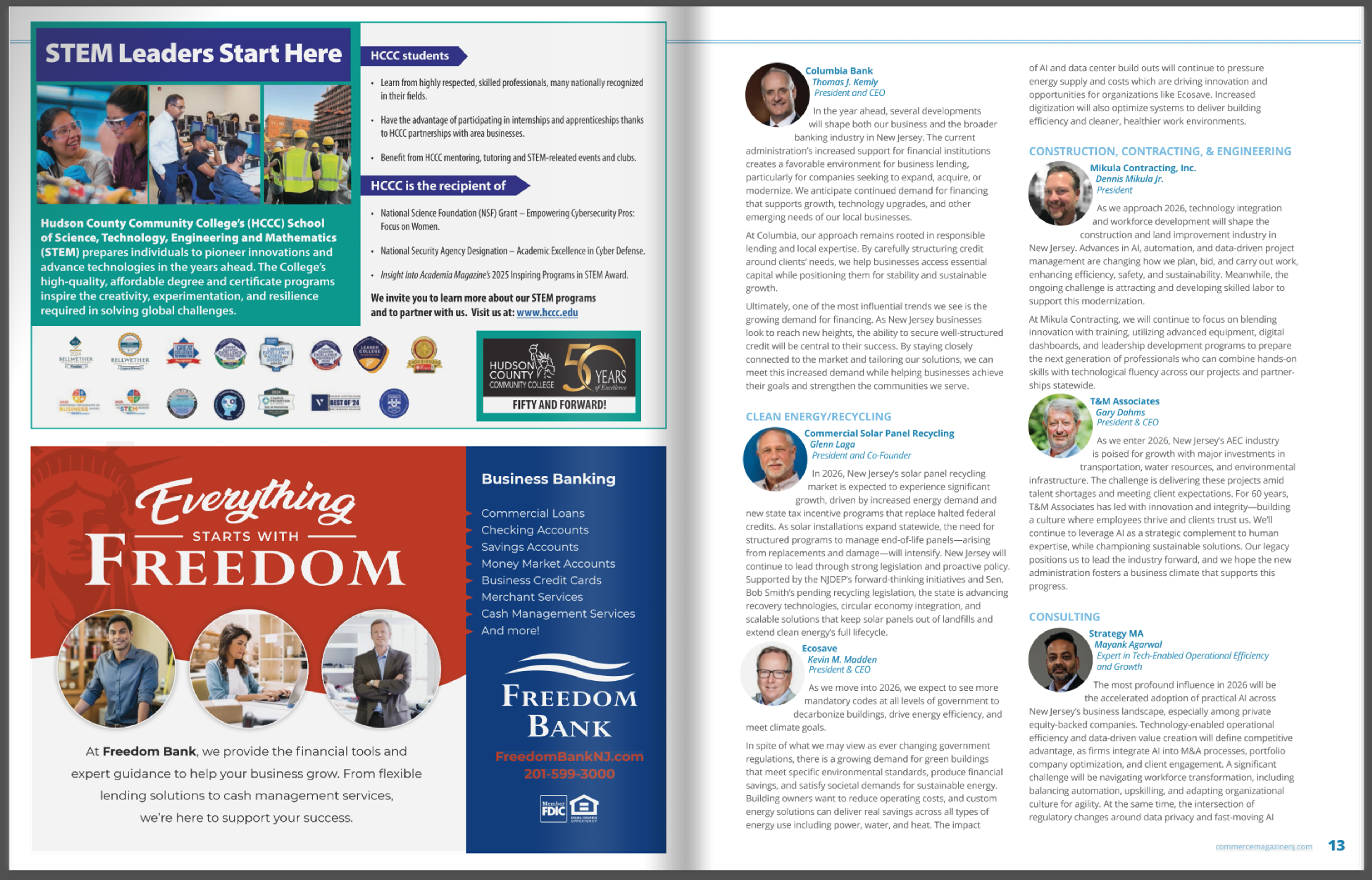 CIANJ Commerce Magazine, Jan 2026: New Jersey CEOโs Predict 2026, quote by Strategy MA