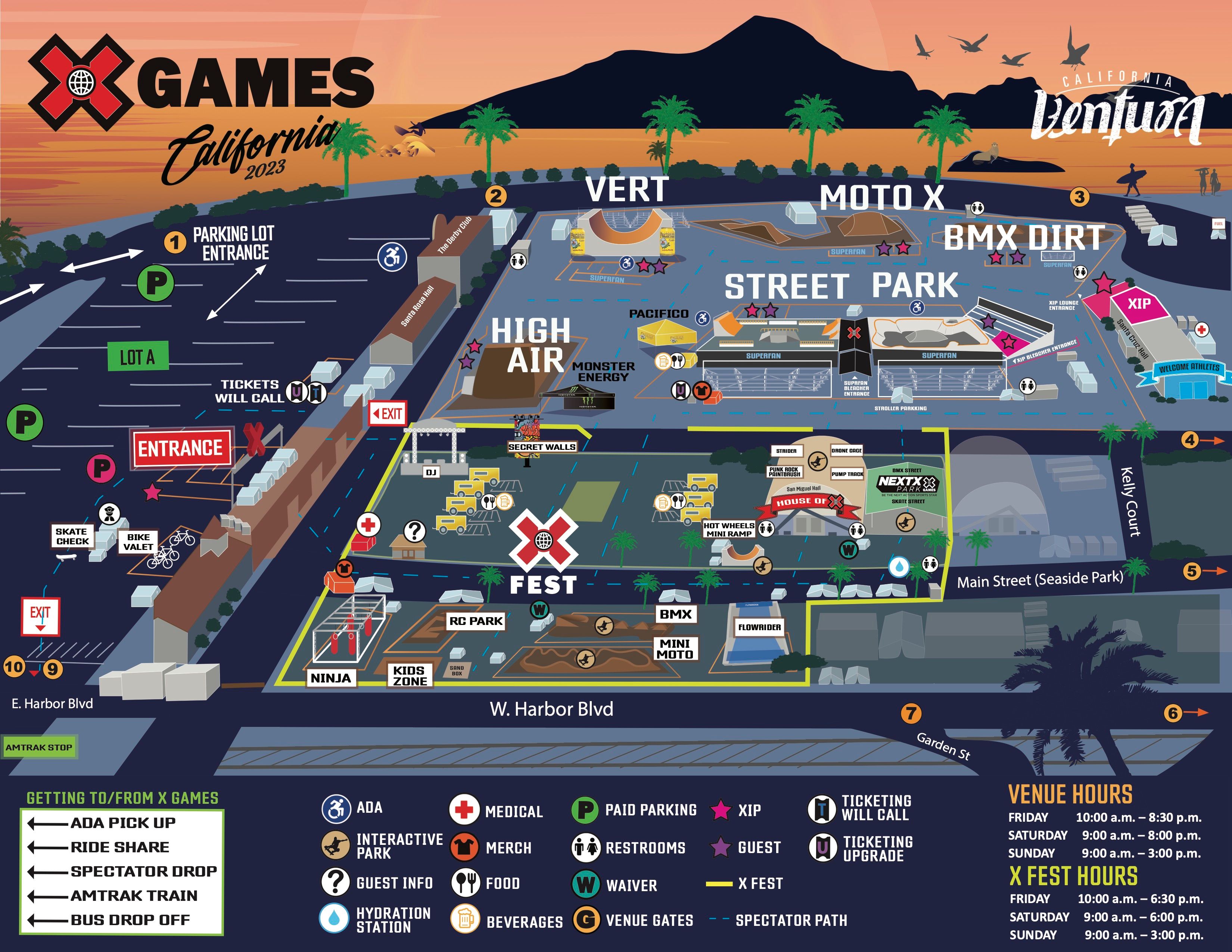 Venue Map for X Games California 2023 - X Games