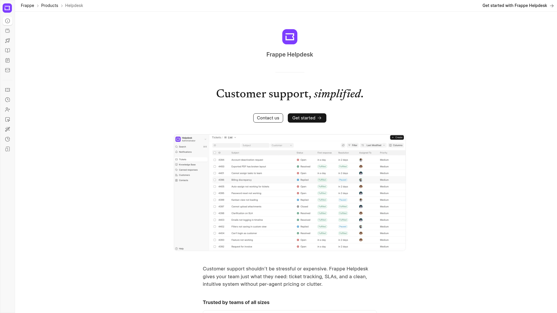Frappe Helpdesk Screenshot