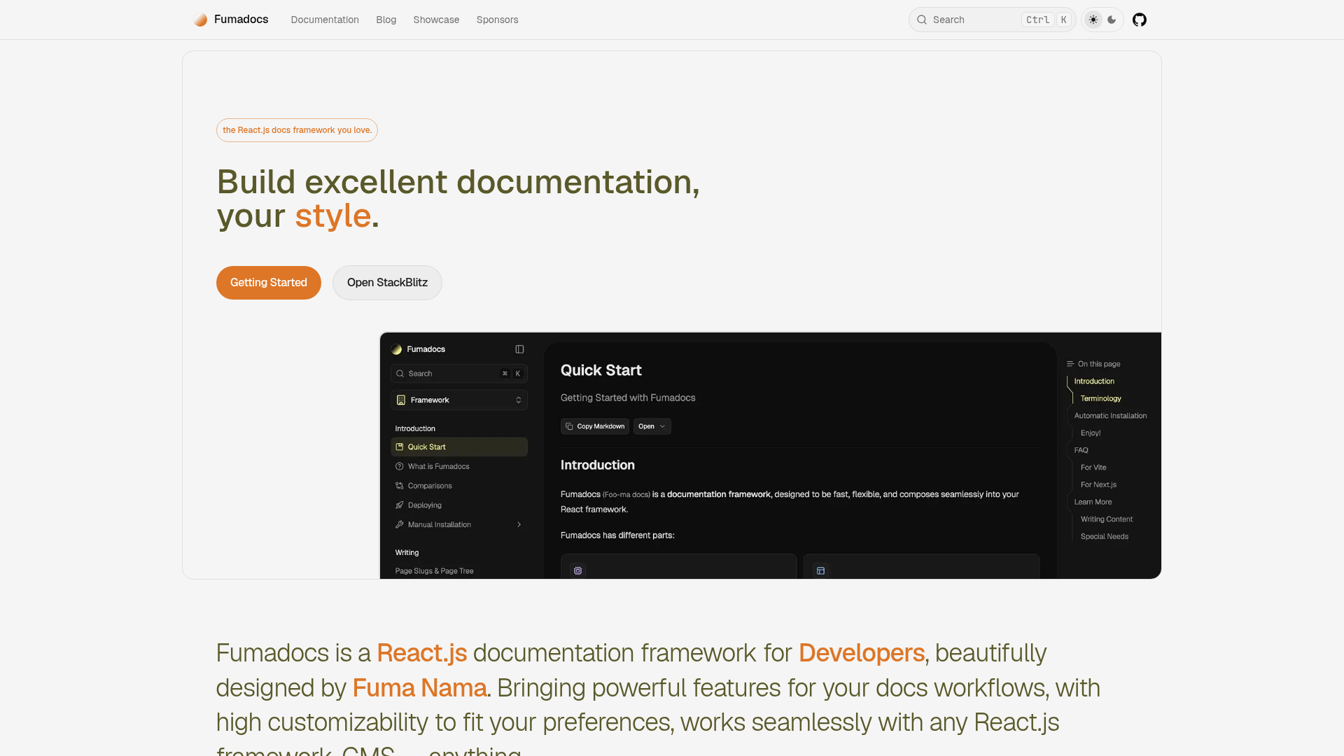 Fumadocs Screenshot