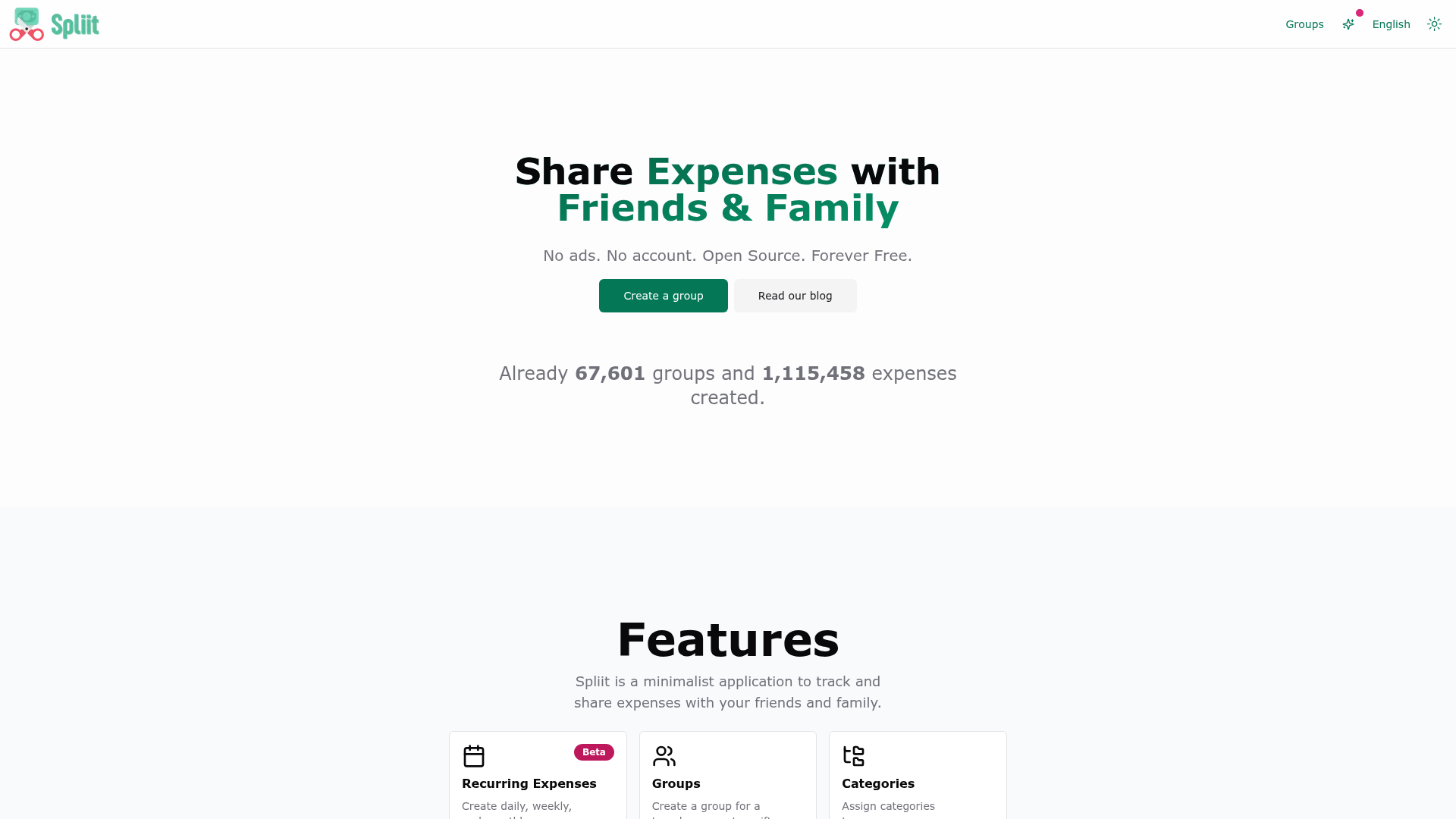Spliit Screenshot