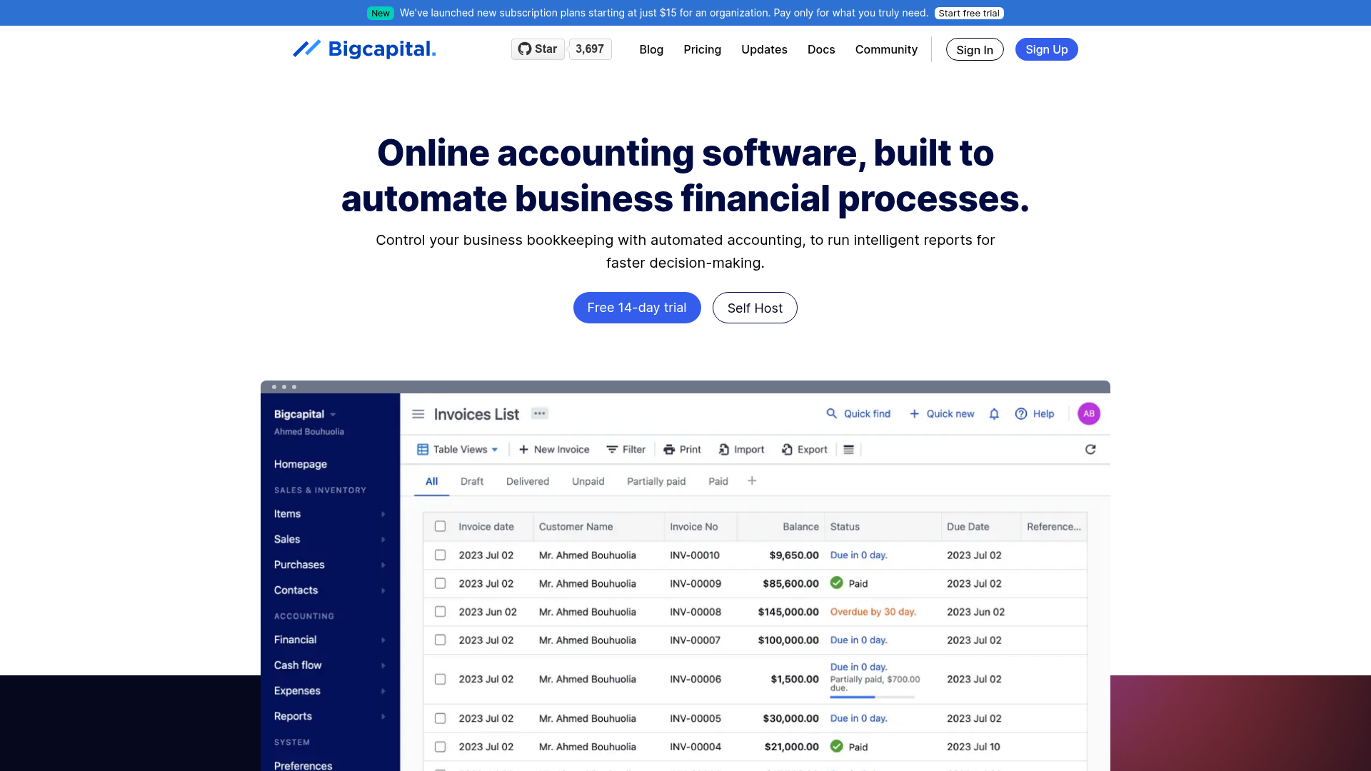 Bigcapital Screenshot