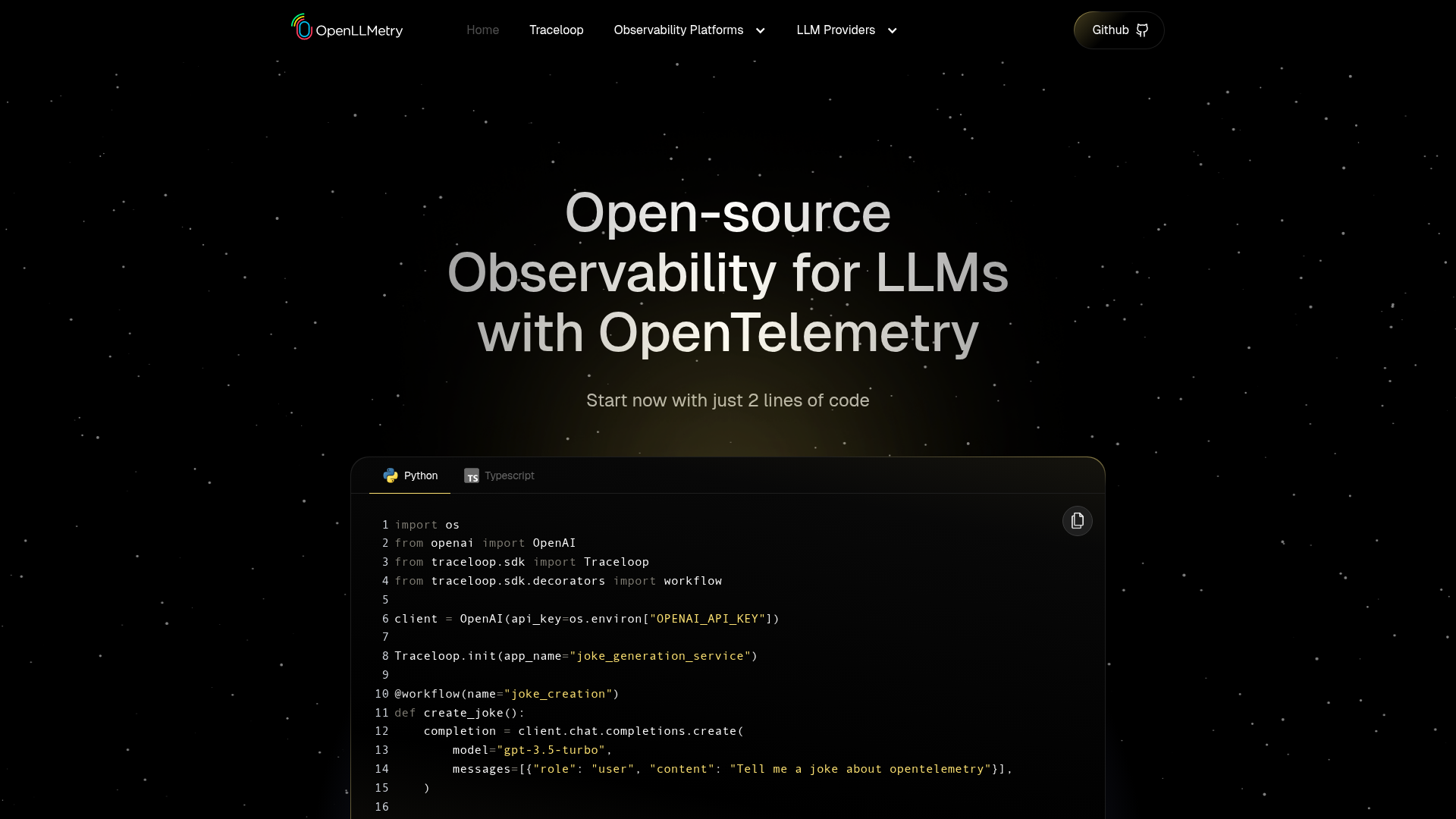 OpenLLMetry Screenshot