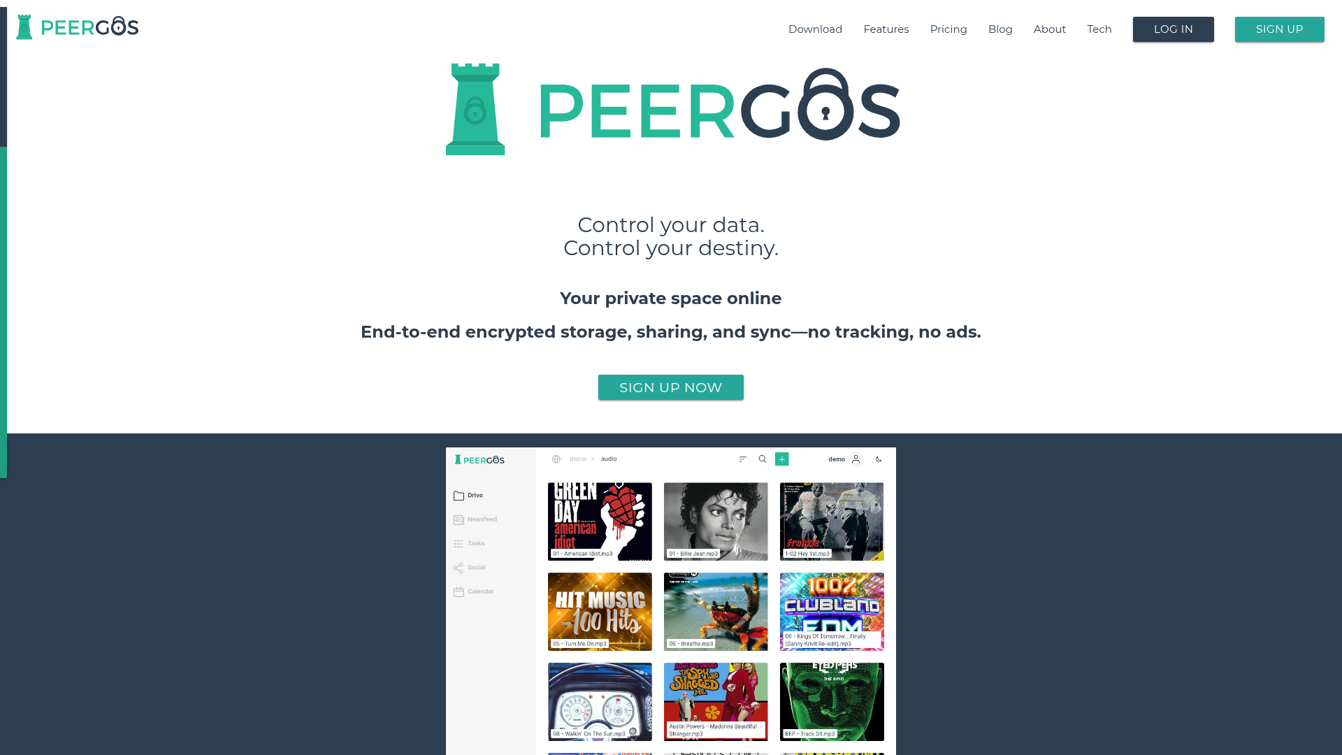 Peergos Screenshot