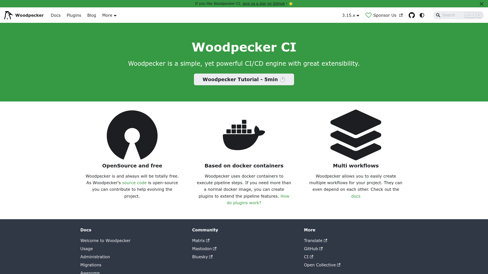 Woodpecker CI Screenshot
