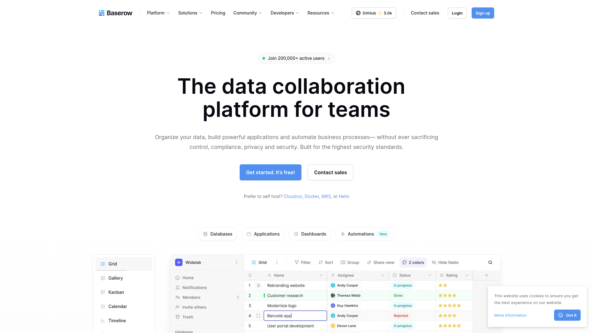 Baserow Screenshot